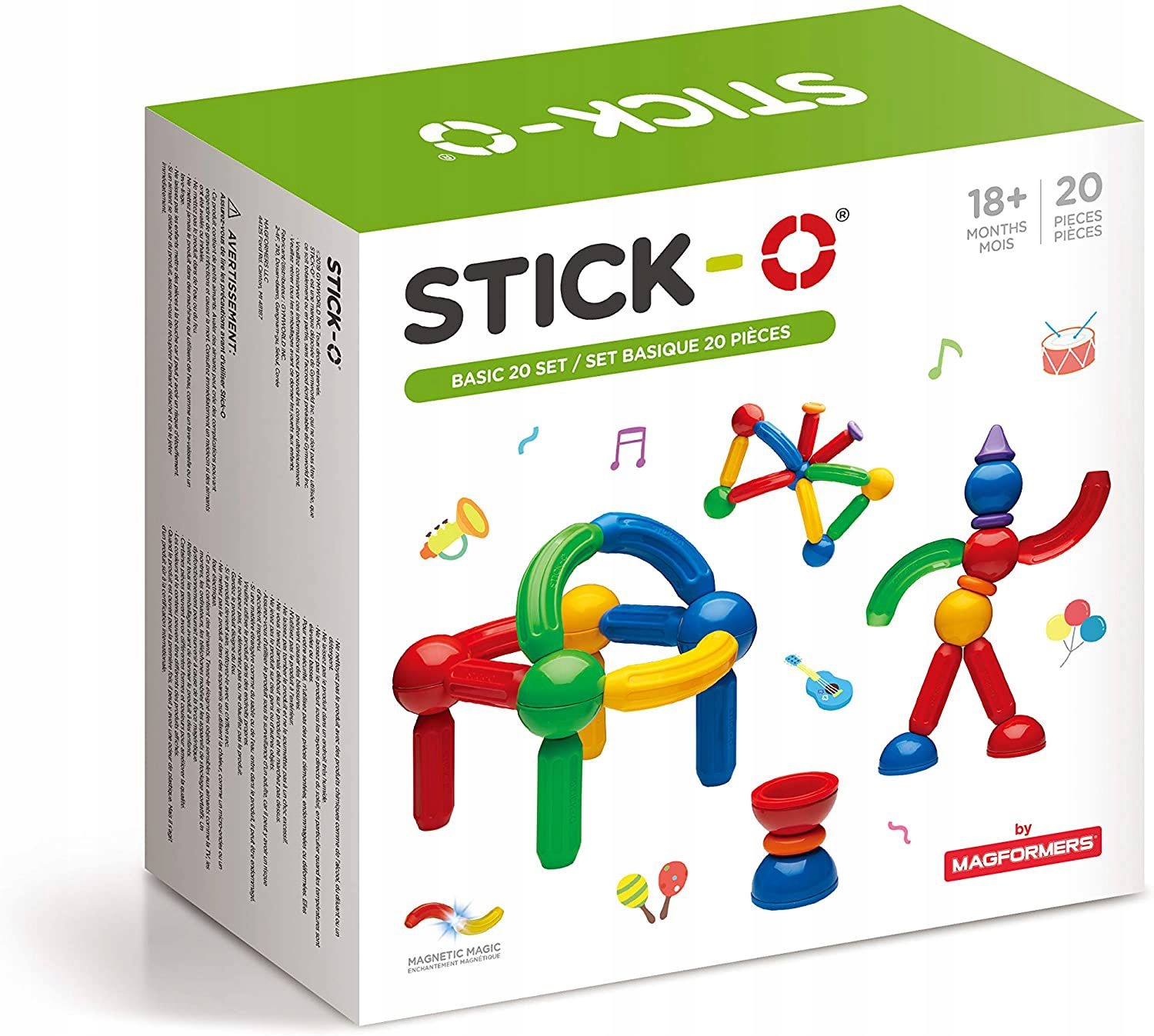 

Magformers Klocki Magnetyczne Stick-o Basic 20 El.