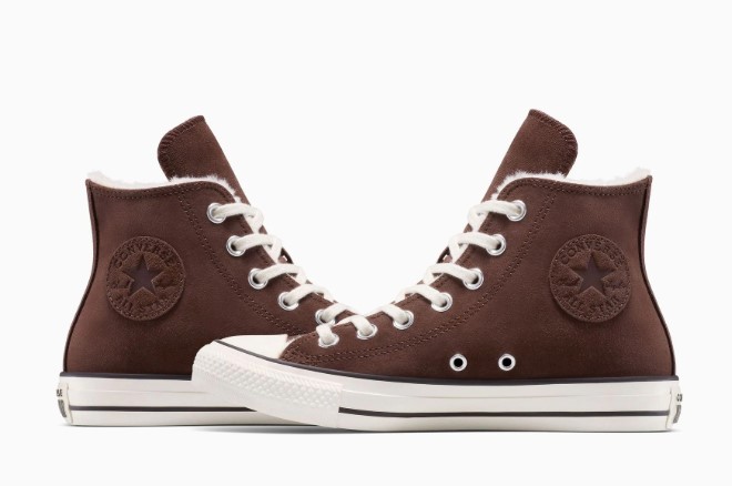 Přírodní Converse Chuck Taylor All Star Winter Luxe High Trainers 37,5