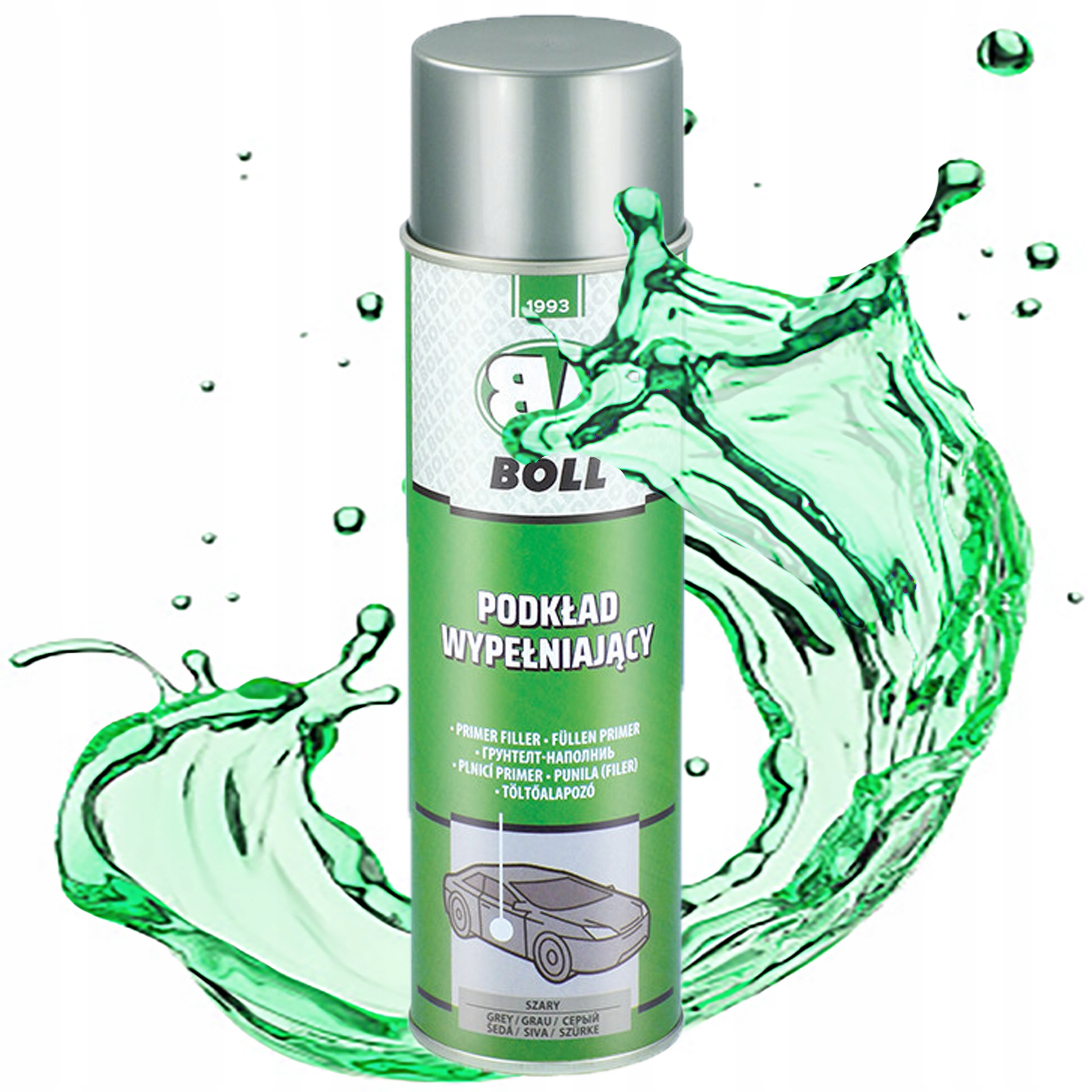 Podkład Wypełniający Wyrównujący Akrylowy Szybkoschnący Spray Szary Boll