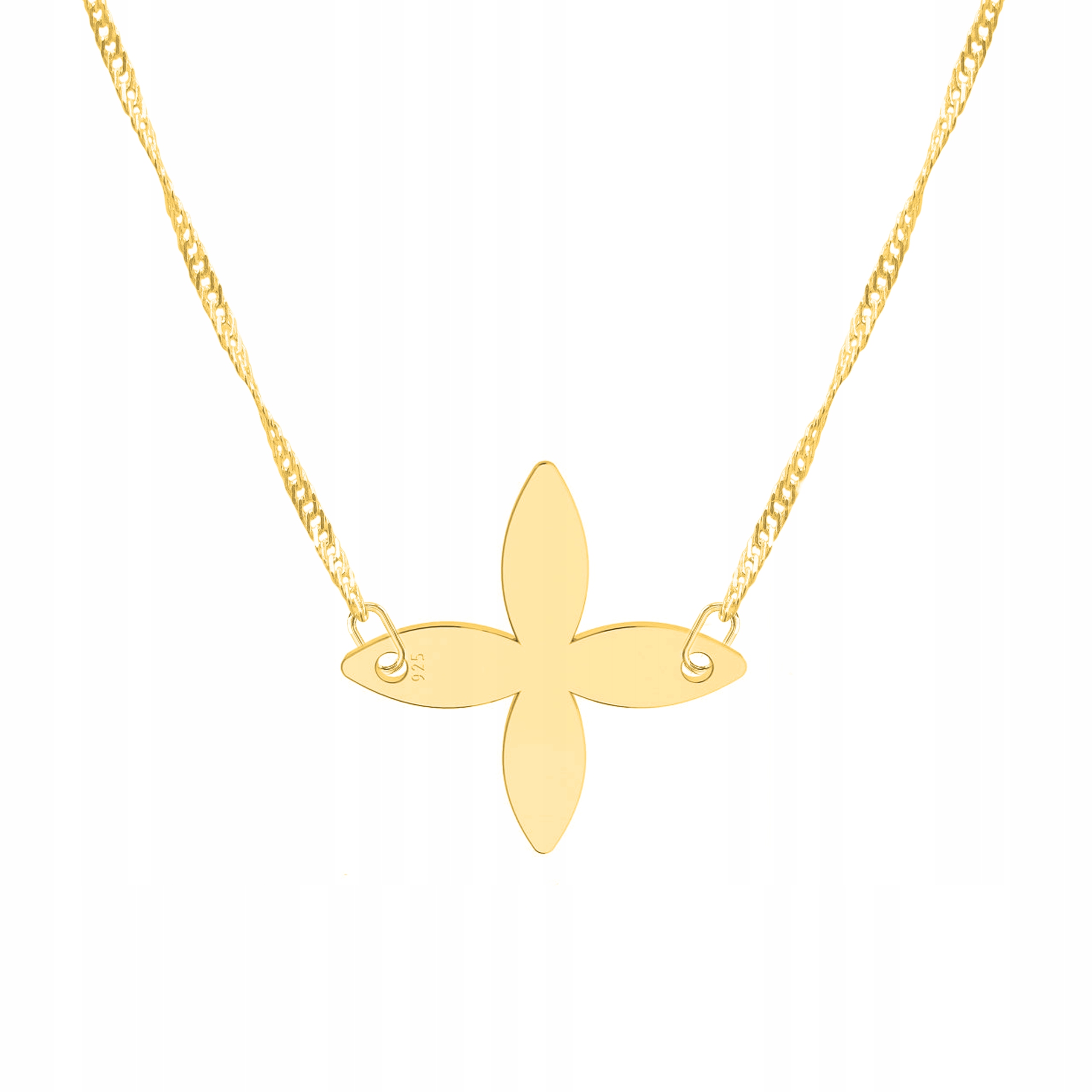 Řetízek zlatý náhrdelník 925 Květina