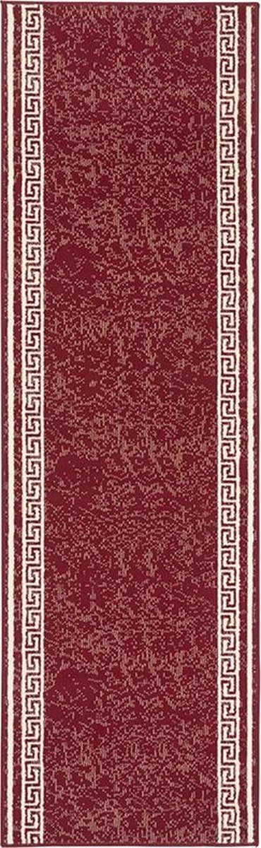 Červený běhoun s měkkým krátkým vlasem 80 x 450 cm