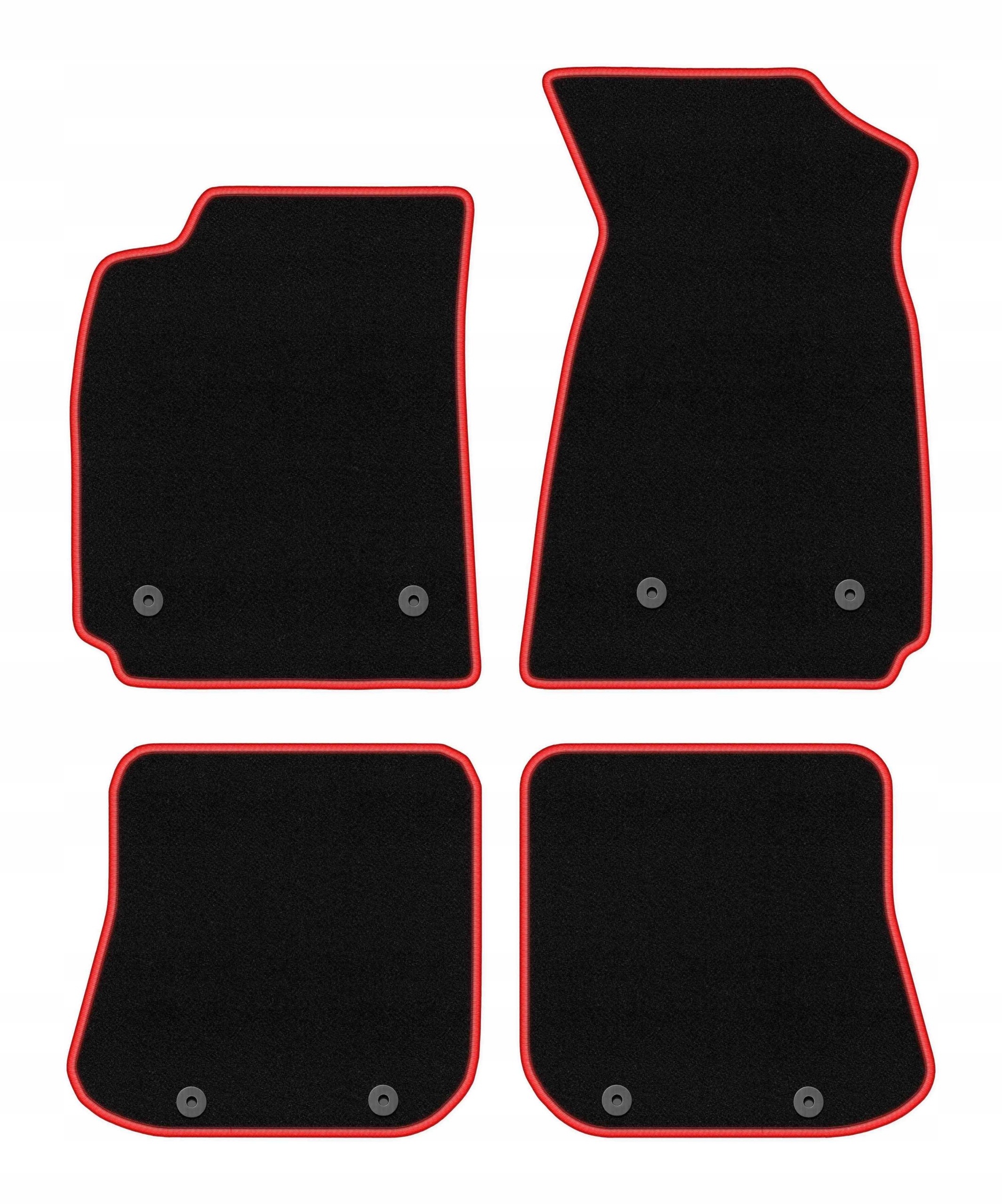 Velurové koberce pro Audi A4 B5 Fl 1999-2001 komplet Carlux-red 4 ks