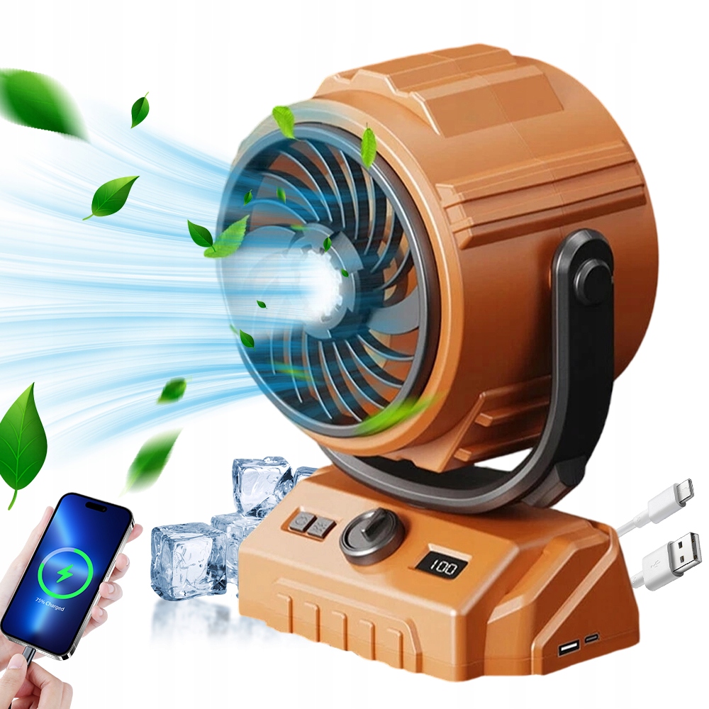 Ventilátor S Funkcí Powerbanky A 100STUPŇOVOU Regulací Rychlosti Větru
