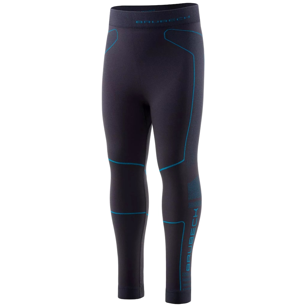Legginsy termoaktywne dziecięce Brubeck Thermo Grafitowe/Niebieskie 92/98