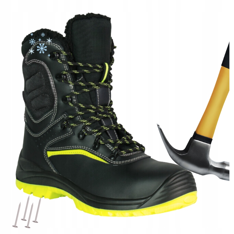 Pánské zimní pracovní boty Zateplené Boty Voděodolné s zdvihem 41