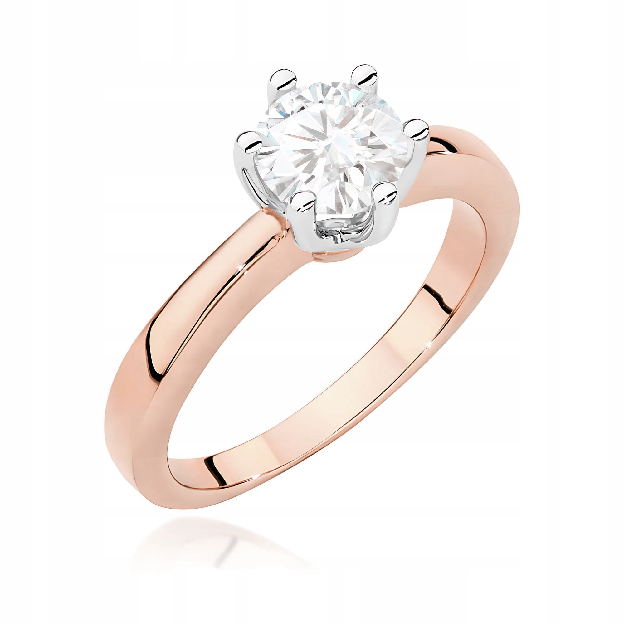 Prstýnek z růžového zlata 585 pro zásnuby lab-diamant s dámským očkem