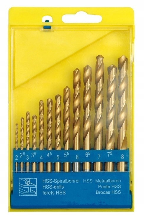 

Zestaw wierteł do metalu tytan 2-8 mm 13 szt 22310