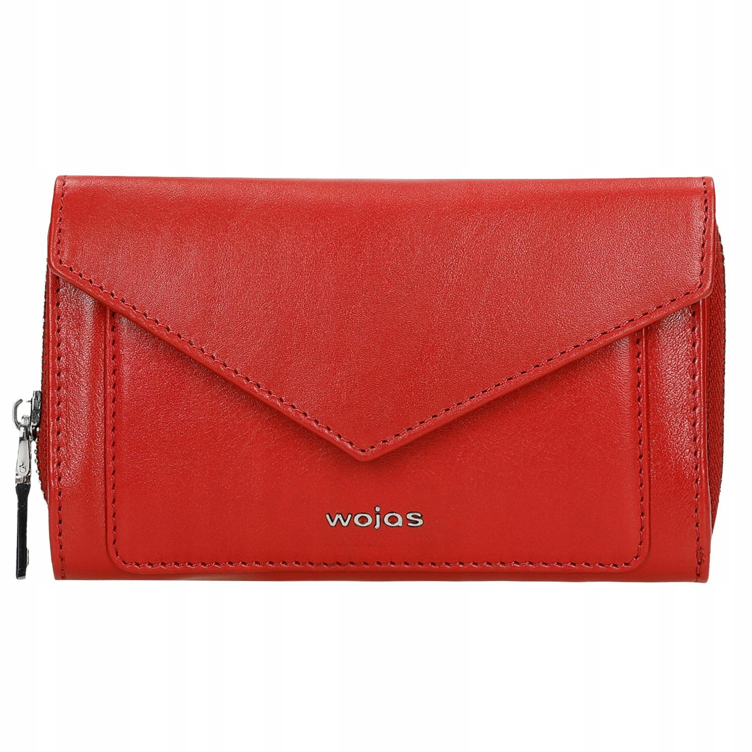 Dámská kožená Peněženka Z Přírodní Kůže lícovaná elegantní červená Wojas