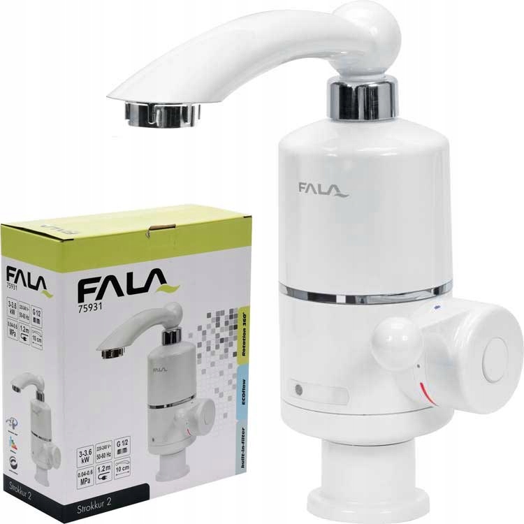 Elektrický průtokový ohřívač vody Fala 3000 W s baterií 75931