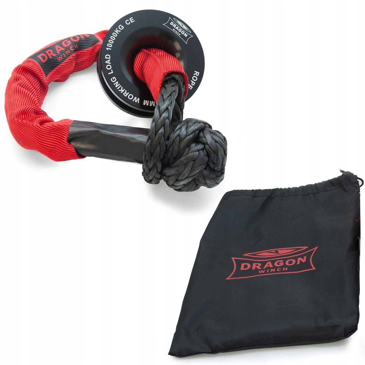 Zločky 10T Pro Syntetické Lano Dragon 22000lbs měkká šekla