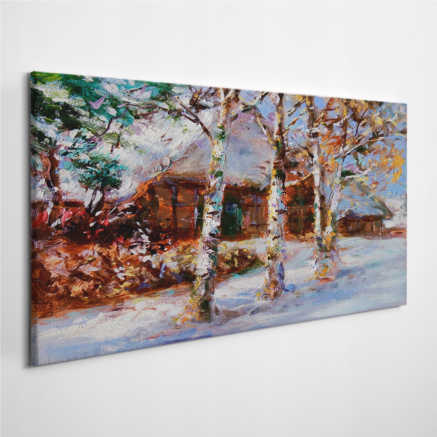 

Zdjęcie na foto-obrazie Zima Śnieg Wioska 120x60