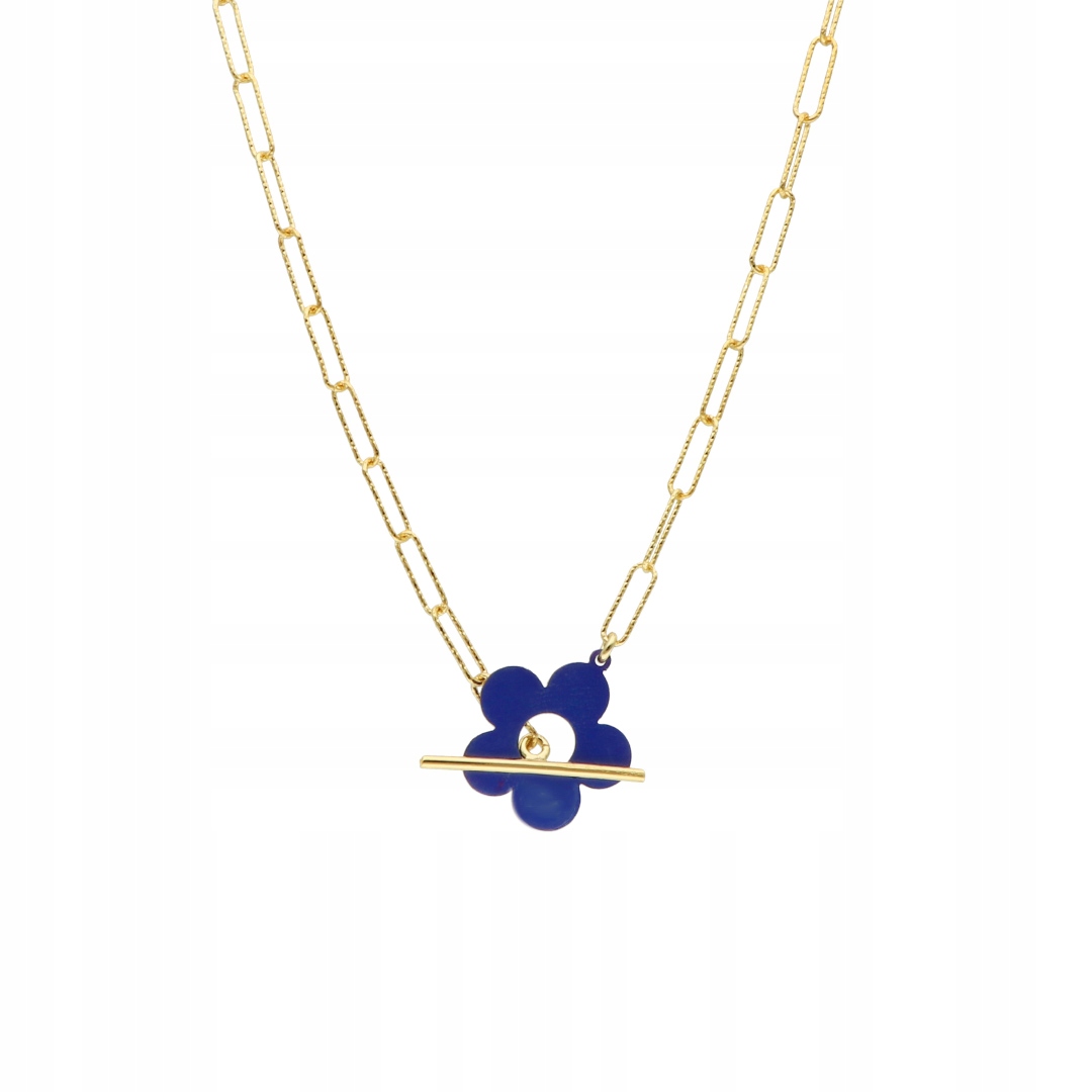 Řetízkový náhrdelník květ titanu stříbro pozlacený