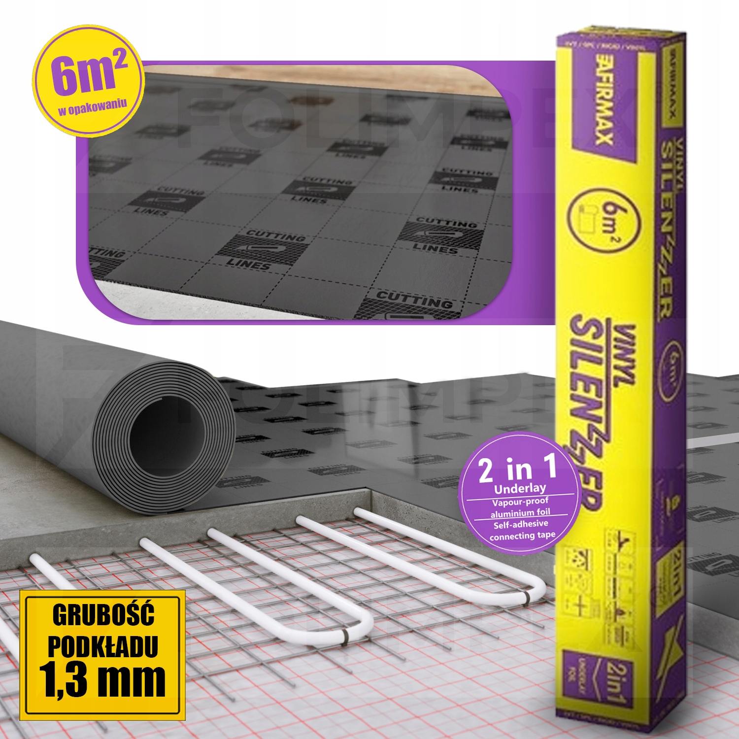 Afirmax Podkład pod panele winylowe Silenzer 1,3 mm