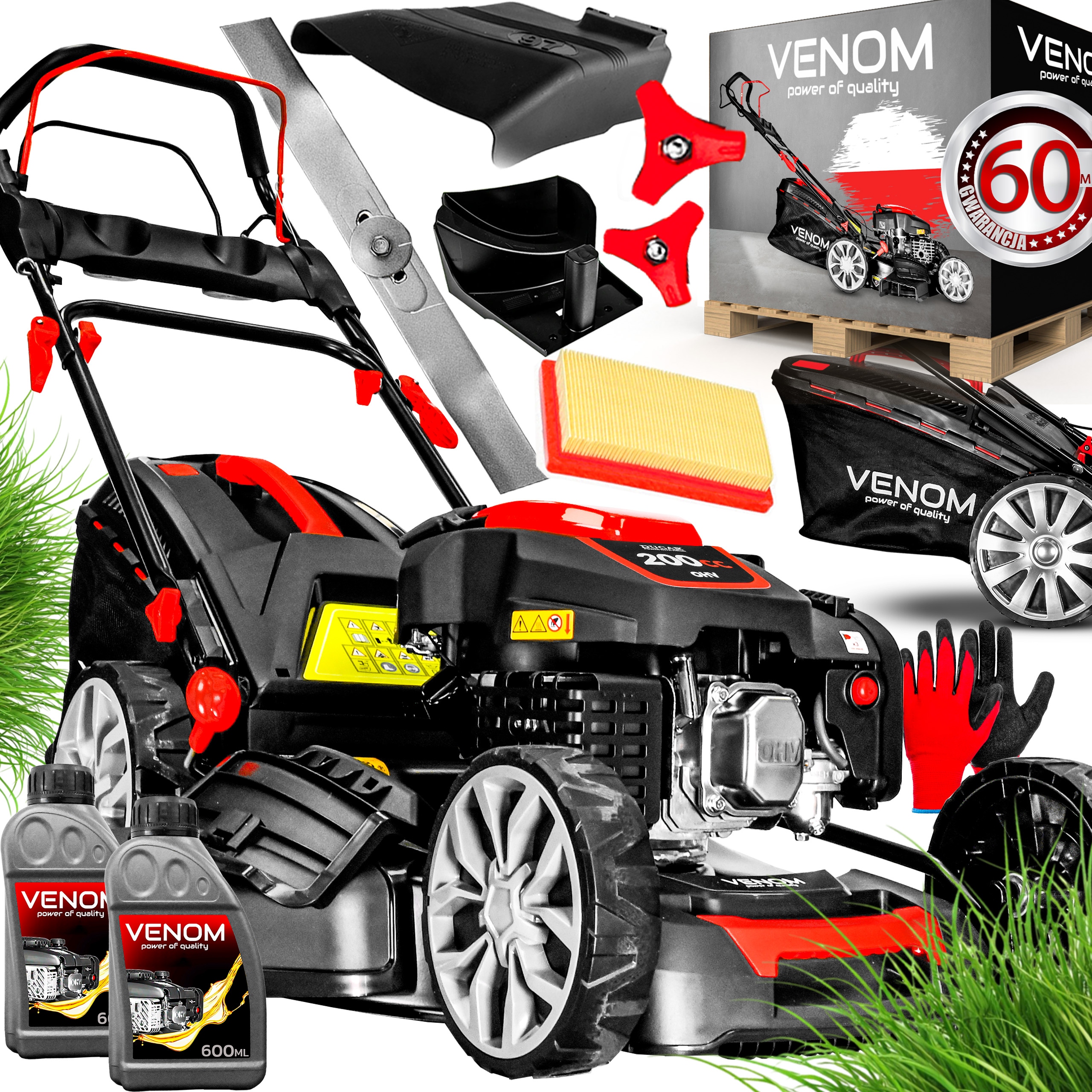 MOCNA KOSIARKA SPALINOWA VENOM 51CM STALOWA OBUDOWA NAPĘD 200CC