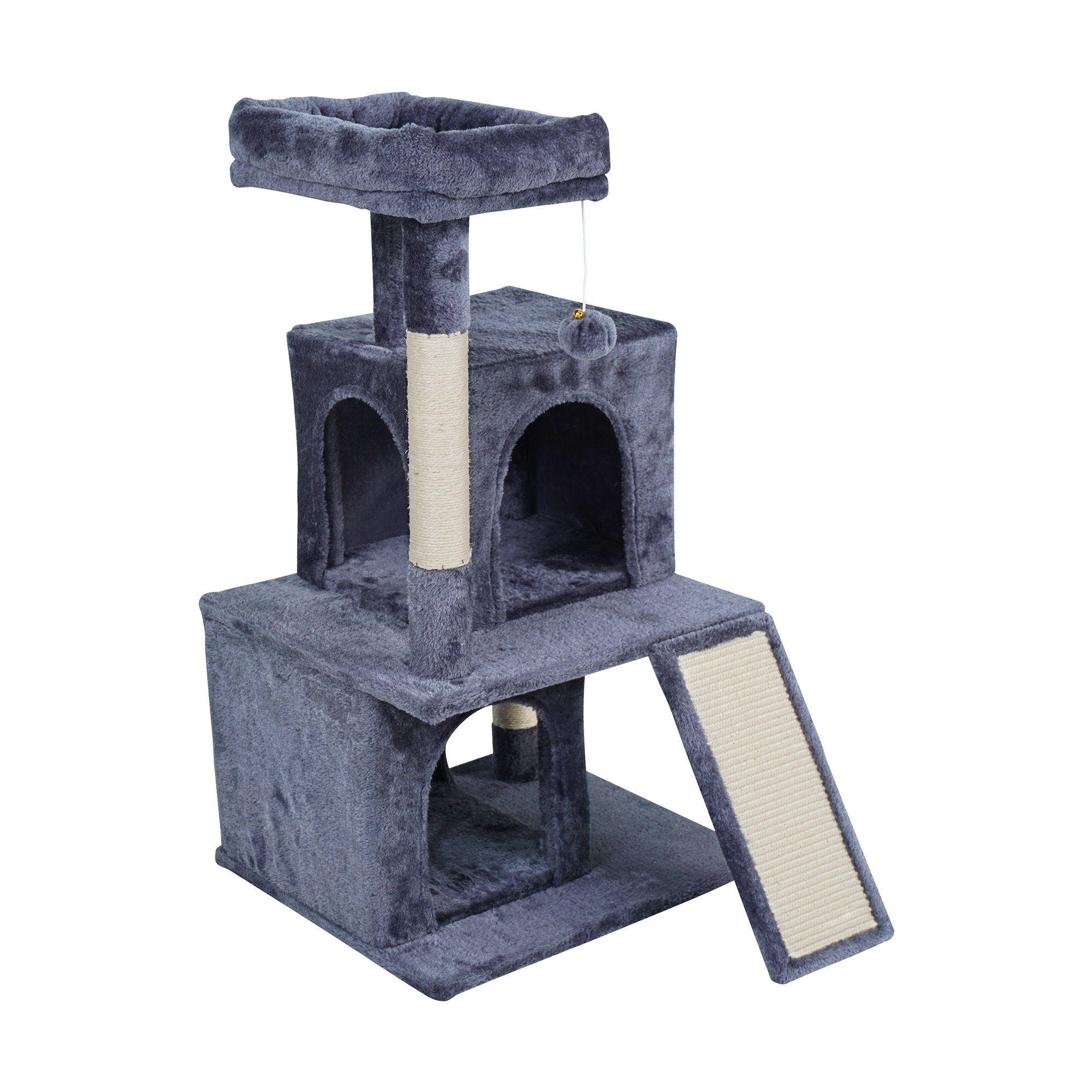 Drapak dla kota legowisko zabawka domek wieża budka ciemno-szary Rebel