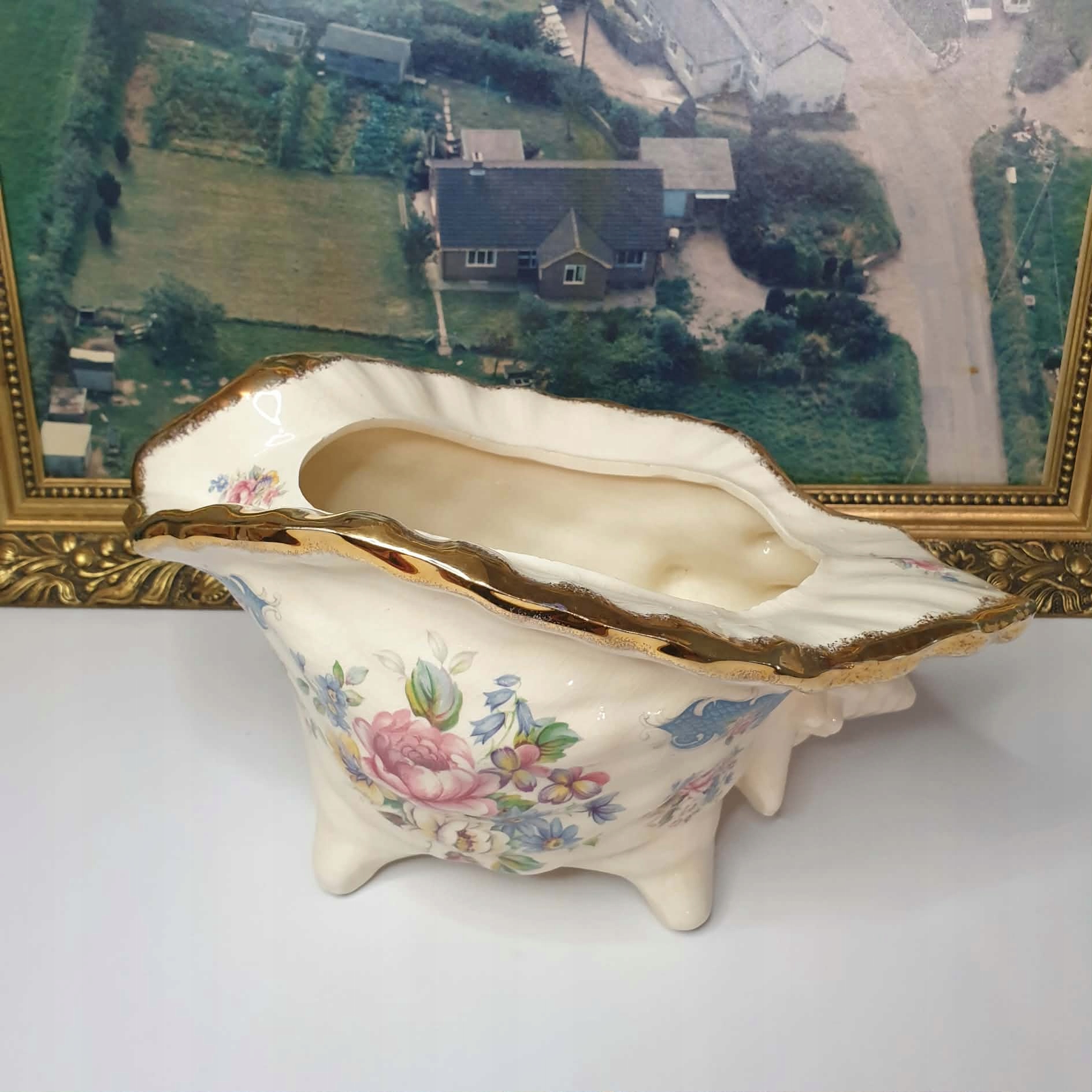 Duża Muszla Porcelanowa 30 cm Ecru Ozdobna