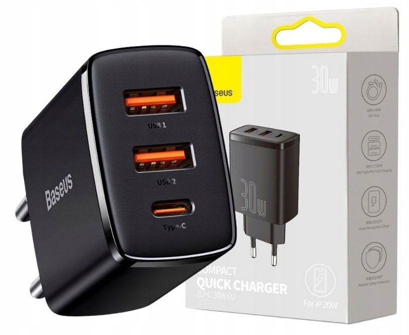 

Baseus Ładowarka Sieciowa 2XUSB Usb-c 30W QC3.0 Pd