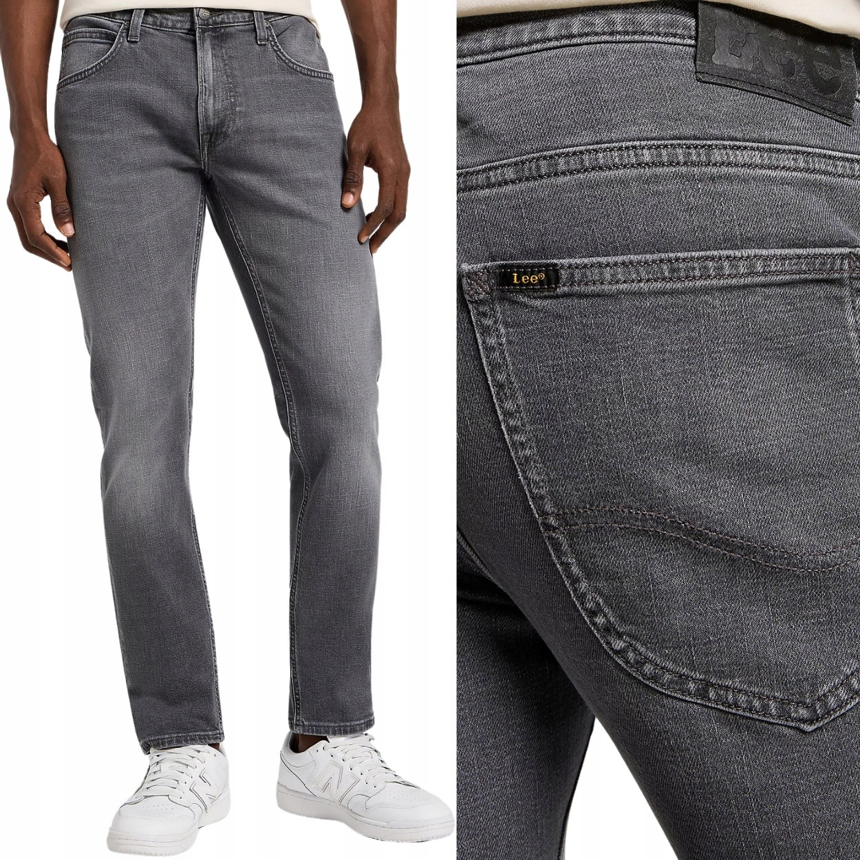 Lee Luke slim Granite Stone silně zúžené šedé džínové kalhoty W33 L32