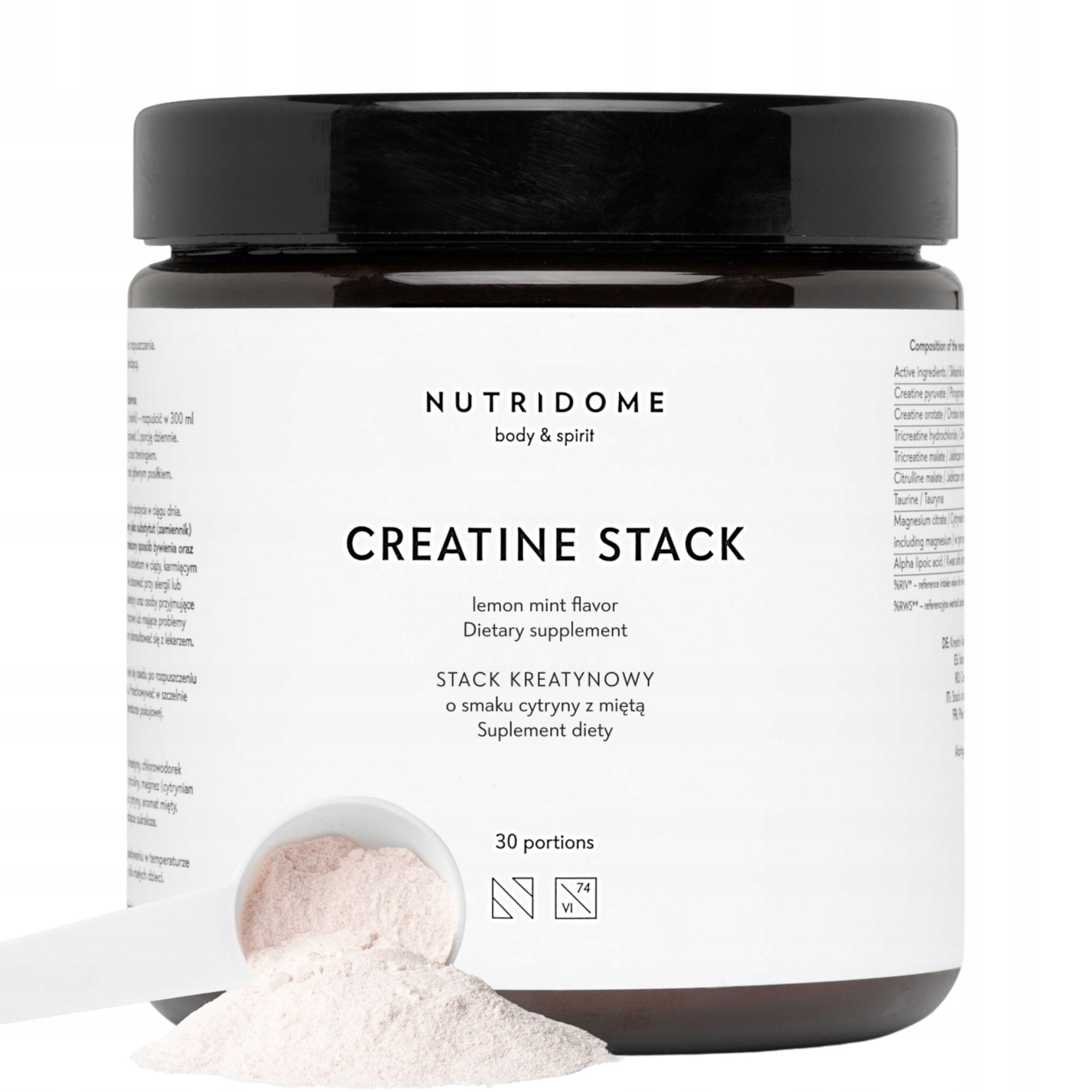 Kreatin kreatinový stack Nutridome 30 porcí Zlepšení Výkonnosti svalová síla