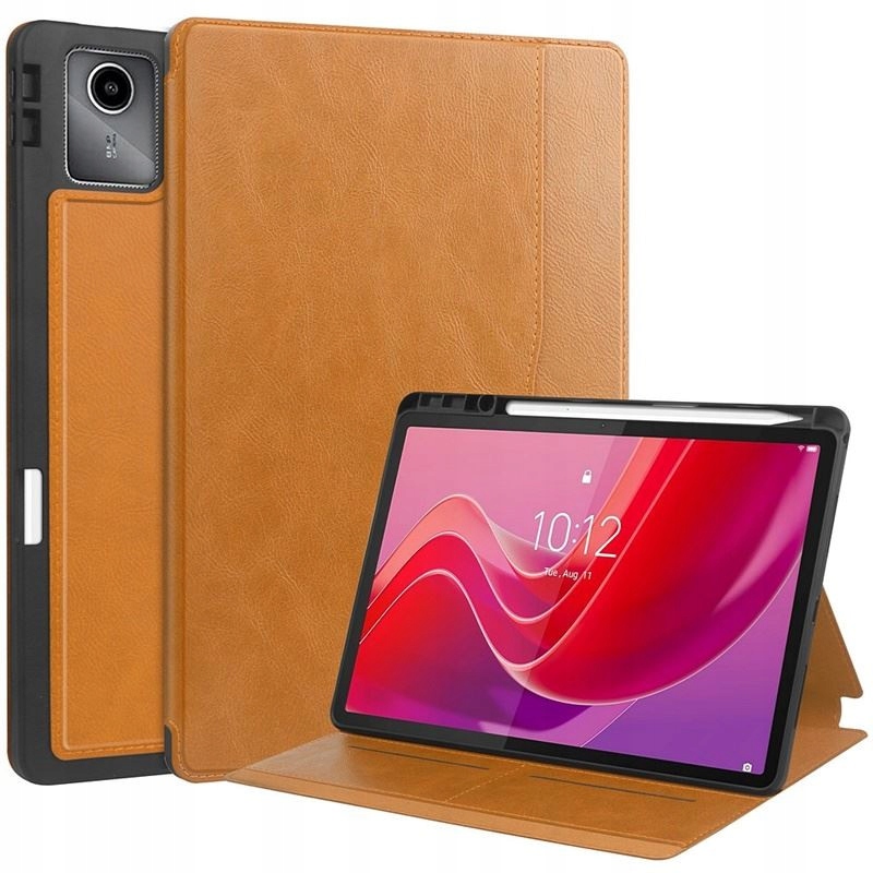 Etui do Lenovo Tab M11 TB330 10.95 cali Leather Case Pen brązowe i rysik