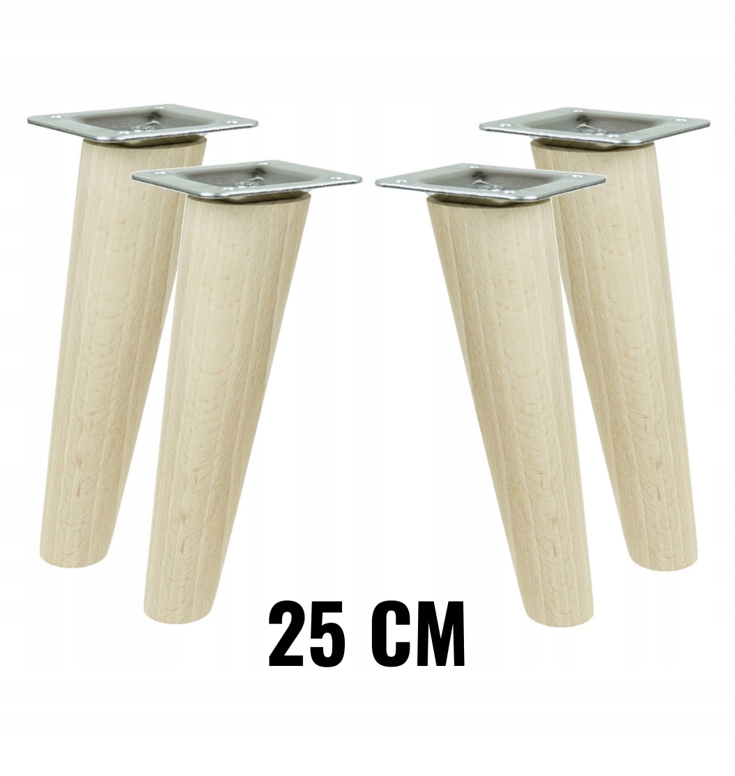 

Nogi nóżki drewniane skośne zestaw mocowanie 25 CM