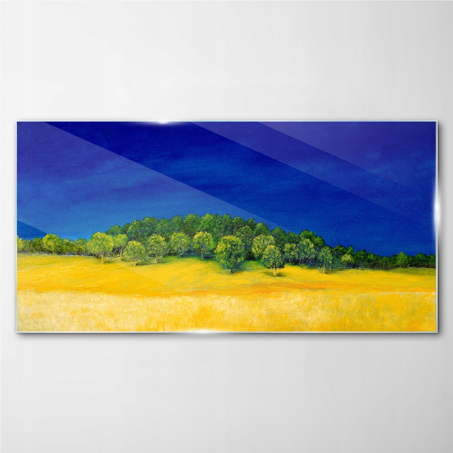 

Obraz szklany Malarstwo niebo drzewa pole 140x70