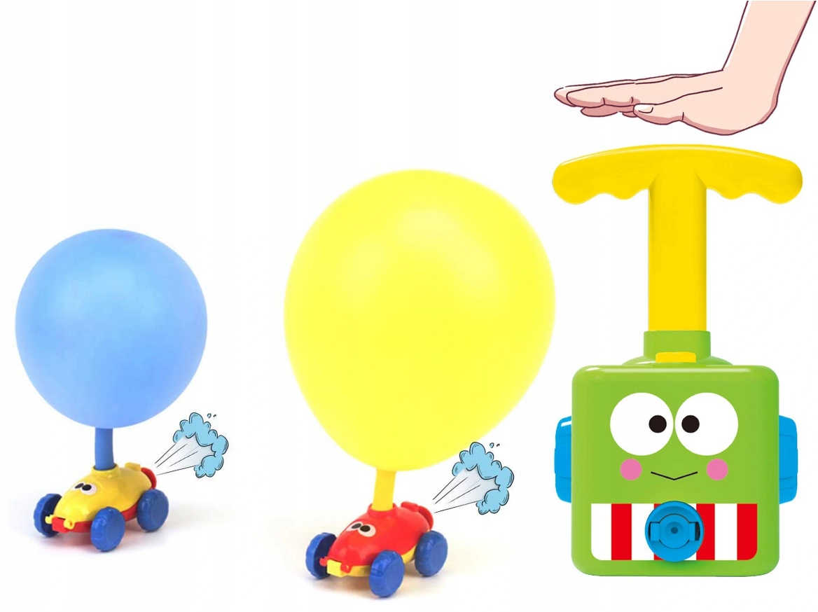 WYRZUTNIA BALONOWA DO BALONÓW AERODYNAMICZNY SAMOCHÓD POMPKA DLA DZIECI Wysokość produktu 22 cm