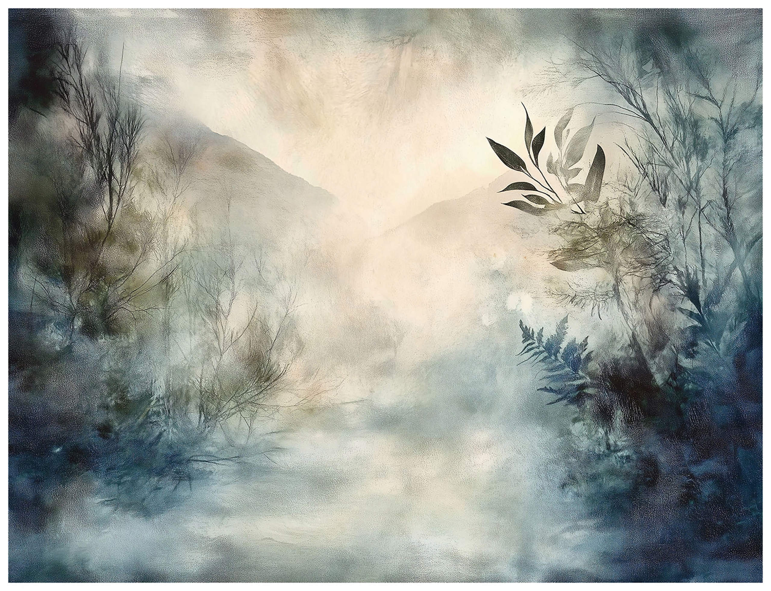 Vliesová fototapeta Lesní melancholie v mlze, krajina 416x254 lepidlo