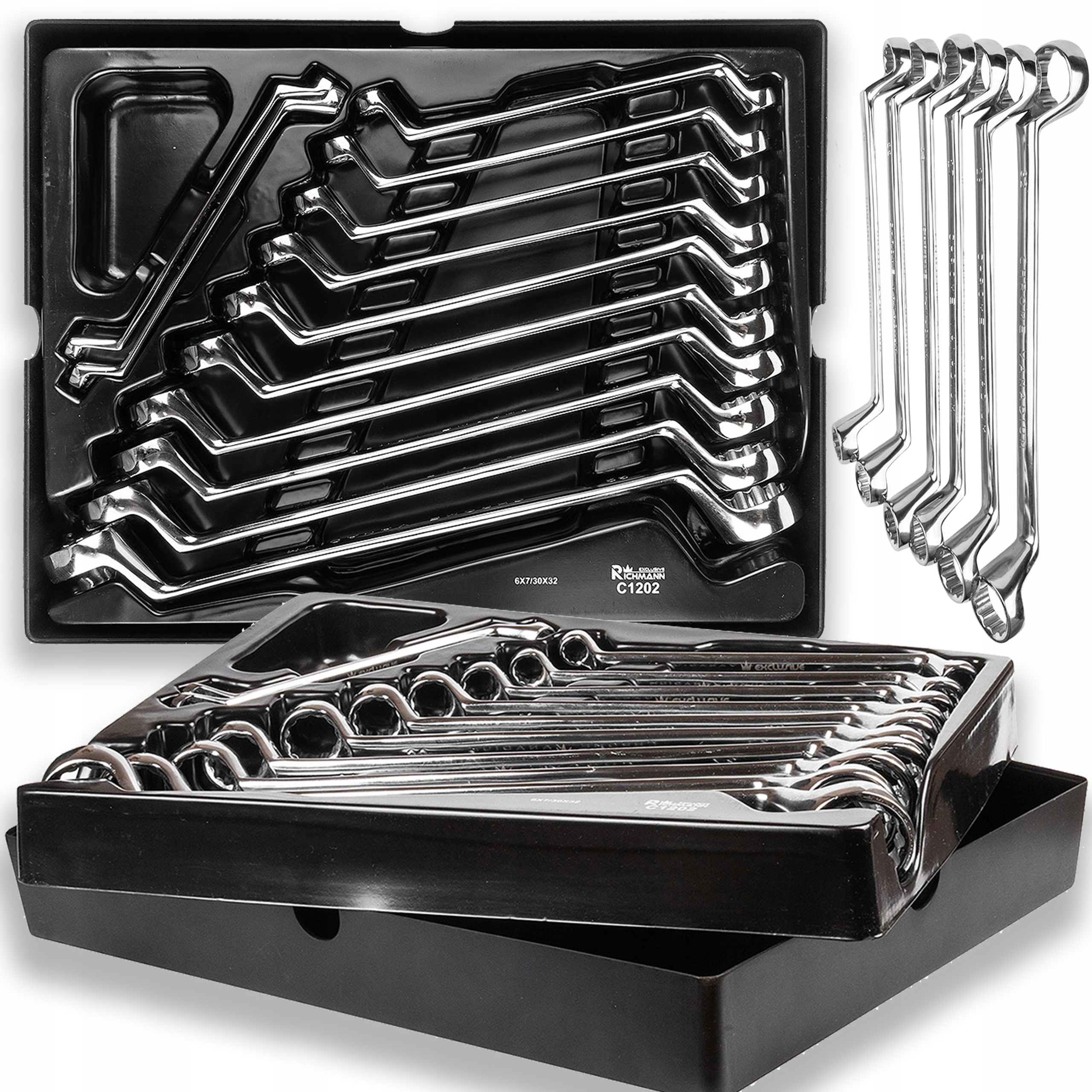 WKŁAD KLUCZE OCZKOWO-GIĘTE 6-32 MM 12EL DWUSTRONNE