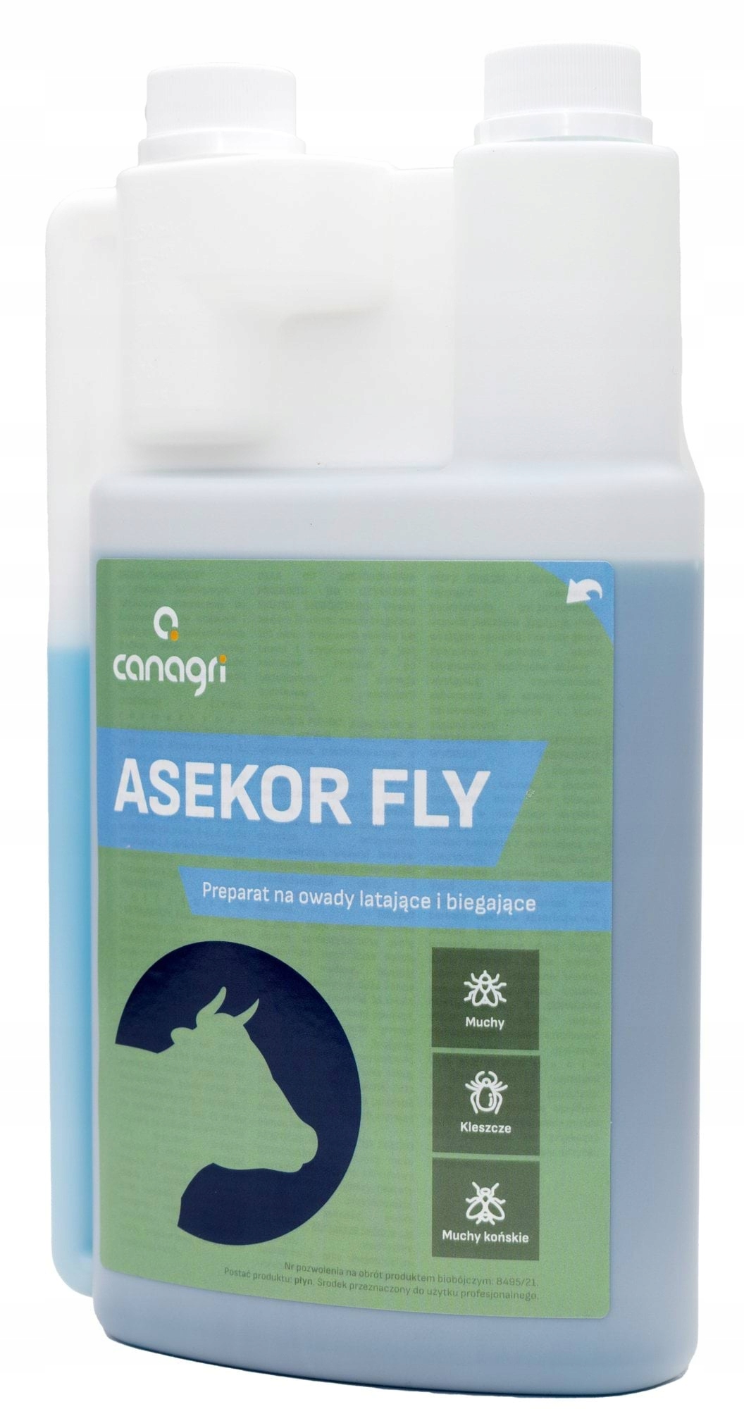 Preparat na owady latające i biegające Asekor Fly, niebieski, 1l, Canagri