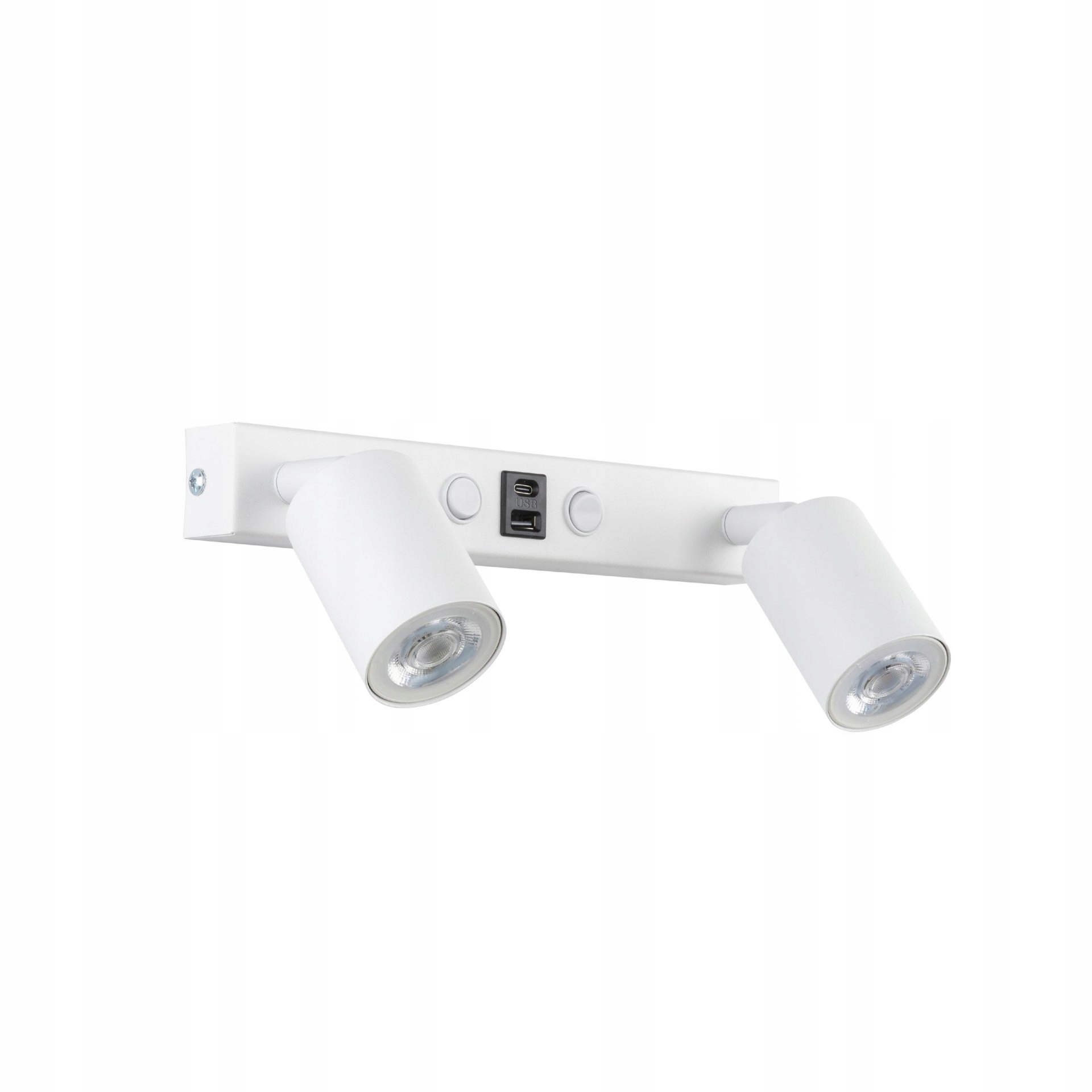 Nástenné svietidlo s reflektormi s konektormi Usb typu A a C a spínačmi Nex White 1