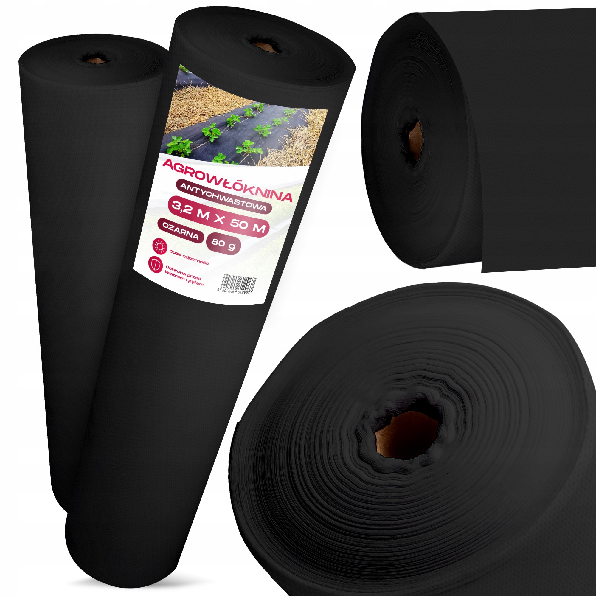 Agrotextília Čierna Agrotextília 80 g 3,2x50 m Proti Burine Uv Mata Chwa 8Q