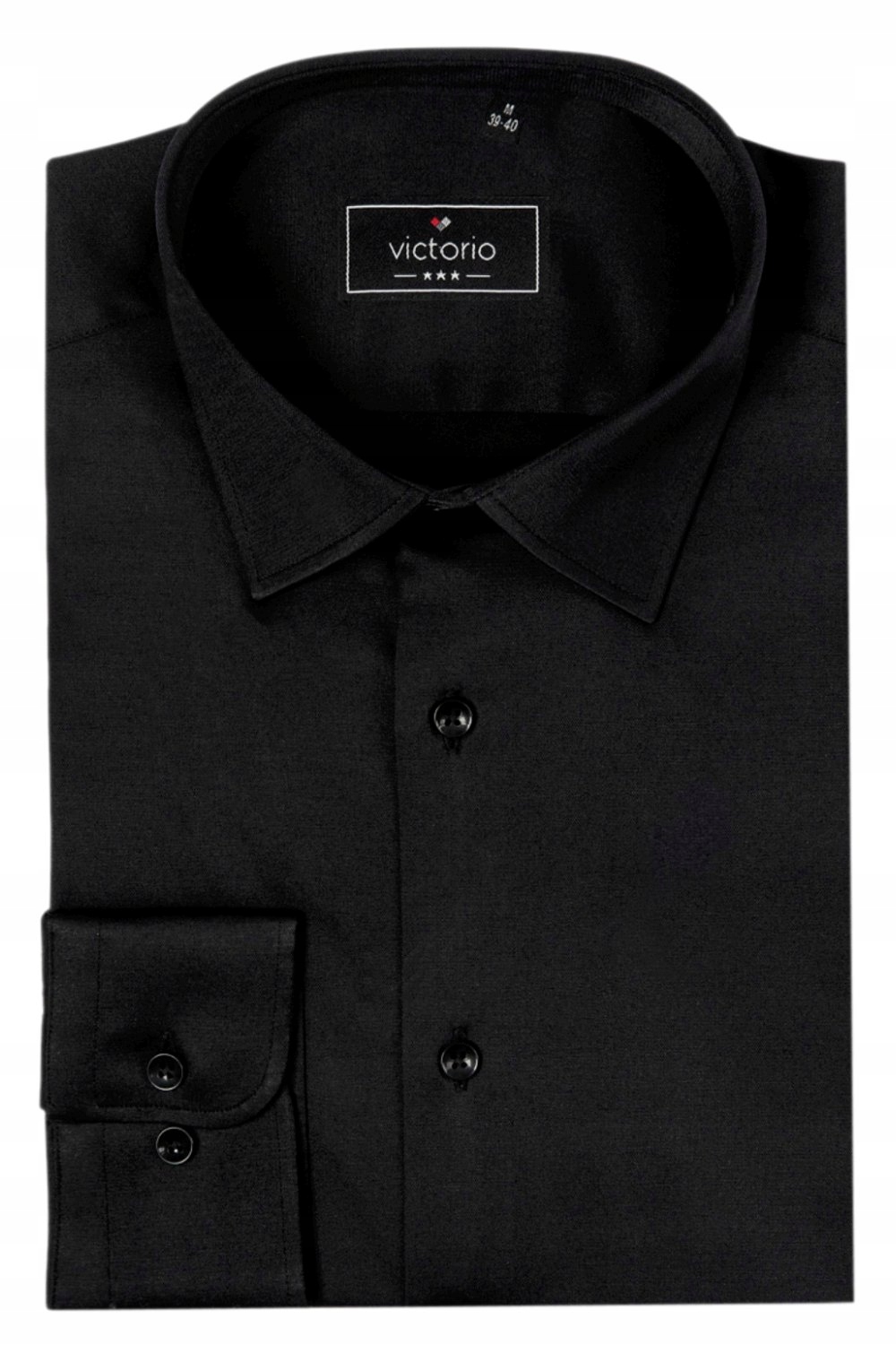 Elegantní pánská košile Victorio Regular černá 44/182-188