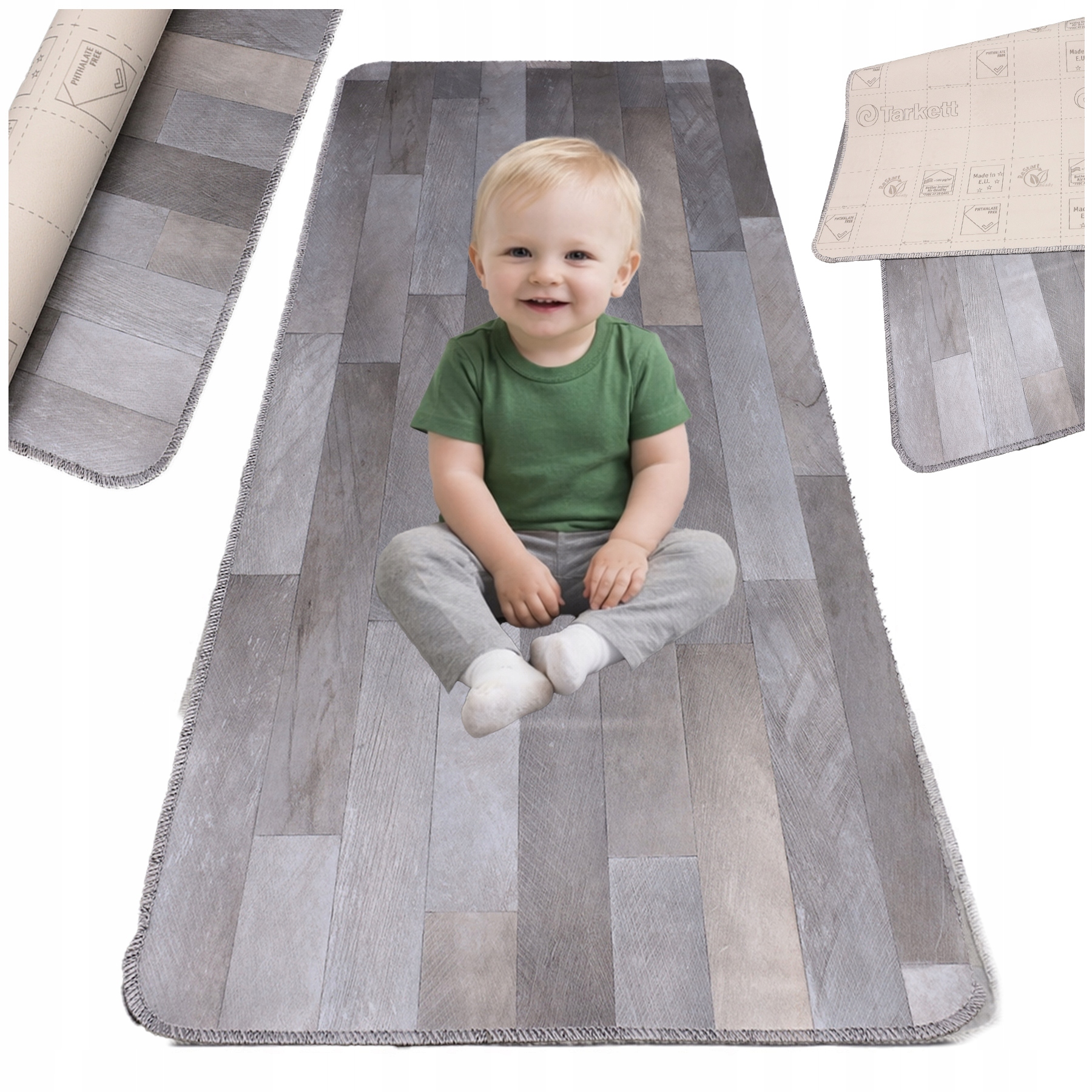 Koberec Běhoun 70x200 Pvc podložka voděodolná, vzor linoleové desky obšitý