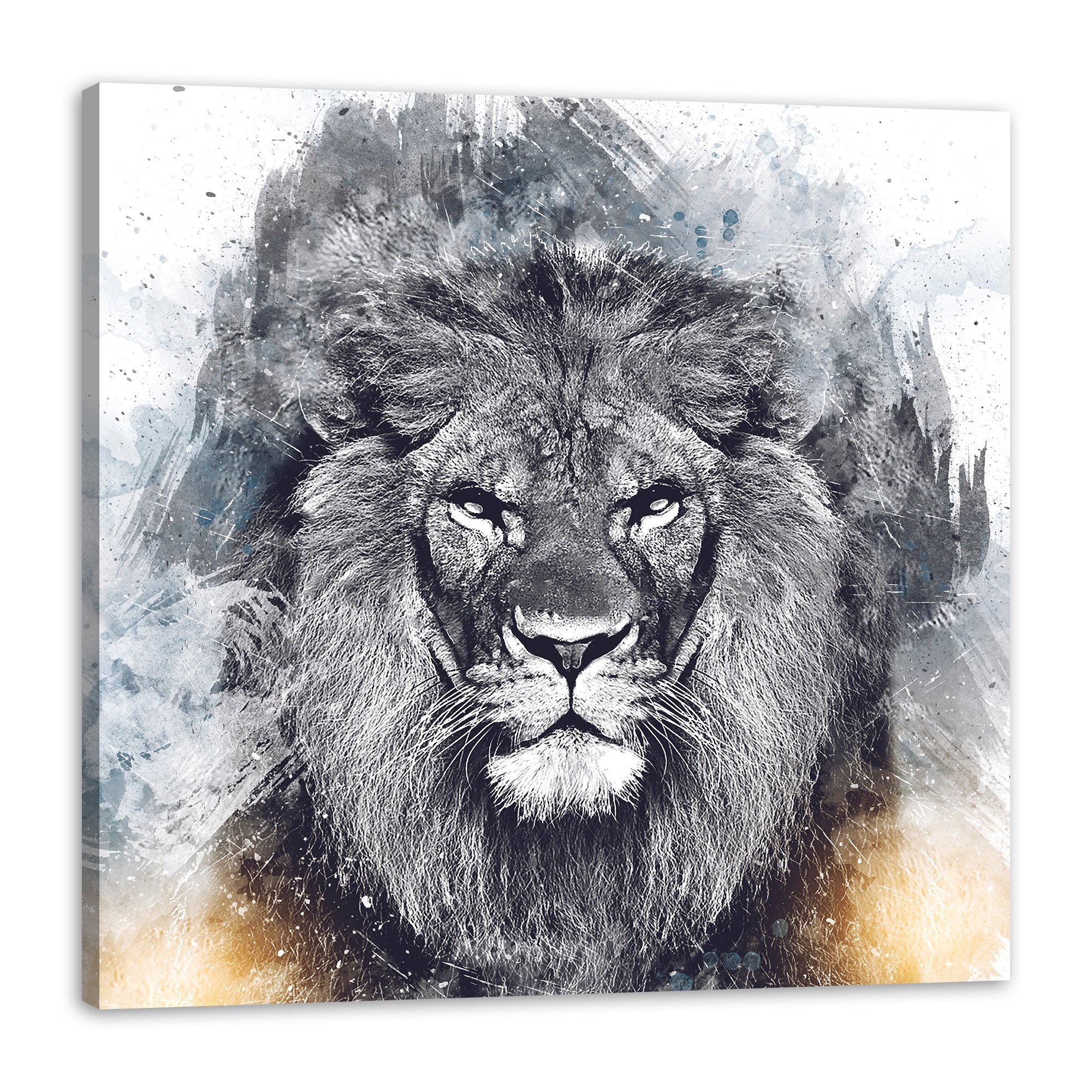 Obraz na plátně Abstrakce Černý Hrozivý Lev 90x90 cm