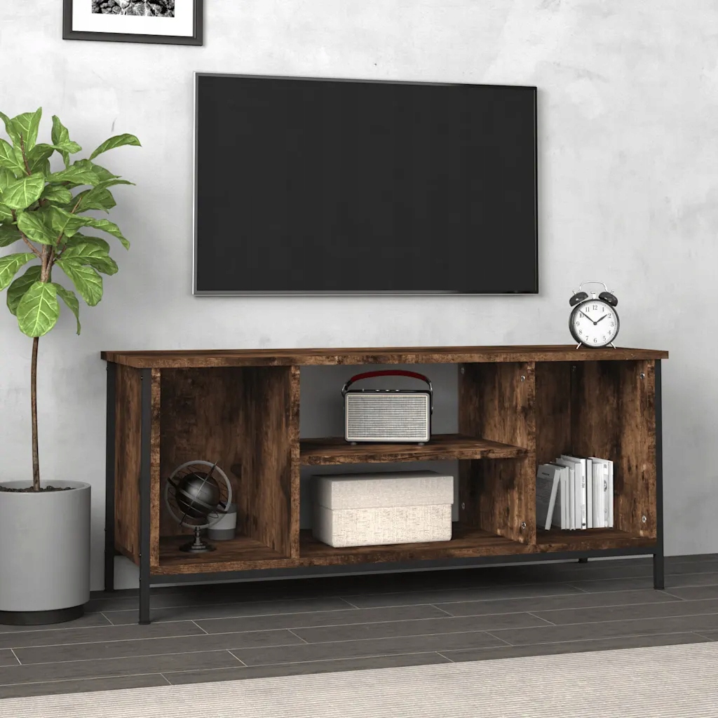 Tv skříňka kouřový dub 102 x 35 x 45 cm kompozitní dřevo Hnědá 826287