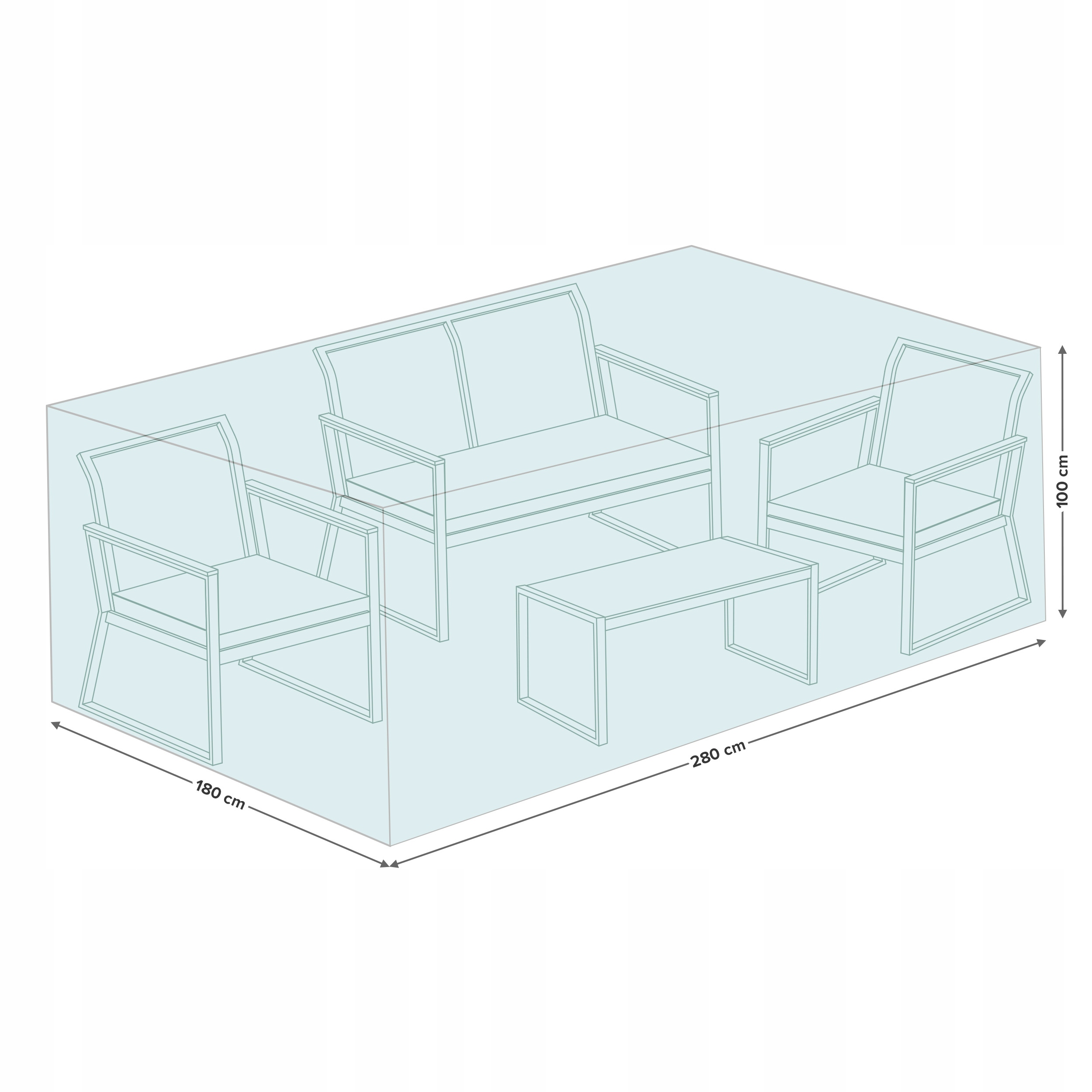 WODOODPORNY POKROWIEC NA MEBLE OGRODOWE KAWOWE 280X180X100CM OCHRONNY Kolor inny kolor