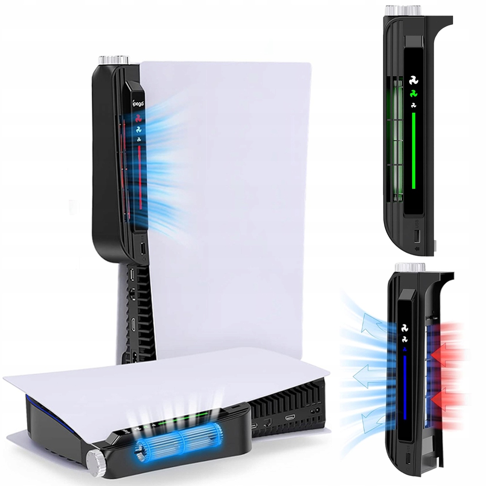 Wentylator Chłodzący Do PS5 Led 3 Prędkości Wiatru Wydatny Chłodzenie