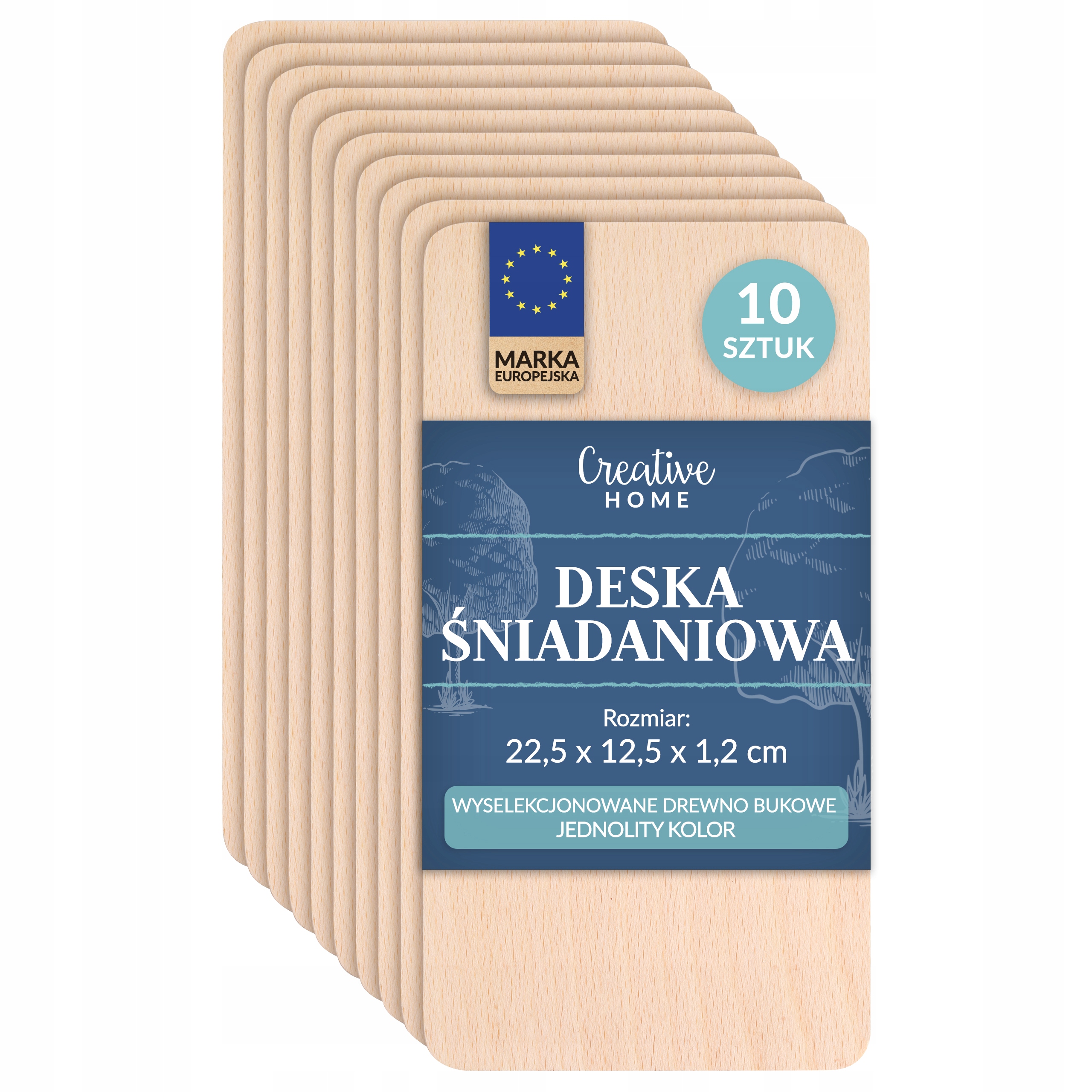 Sada prkének na krájení a servírování svačinových pokrmů, snídaňové prkénko 10 Ks