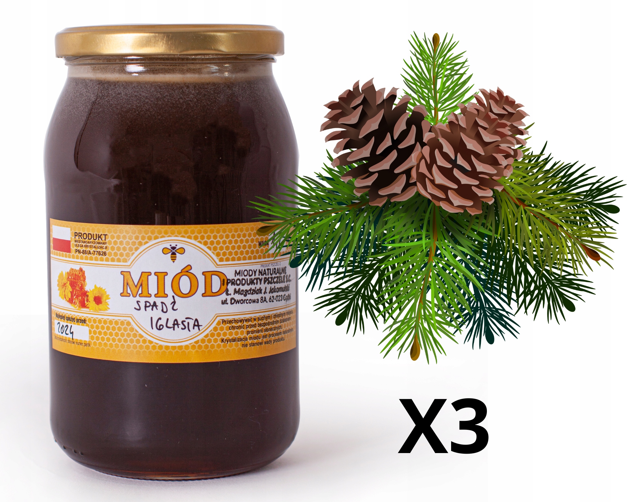 Levně Med jehličnatý 3x 1KG Nejzdravější