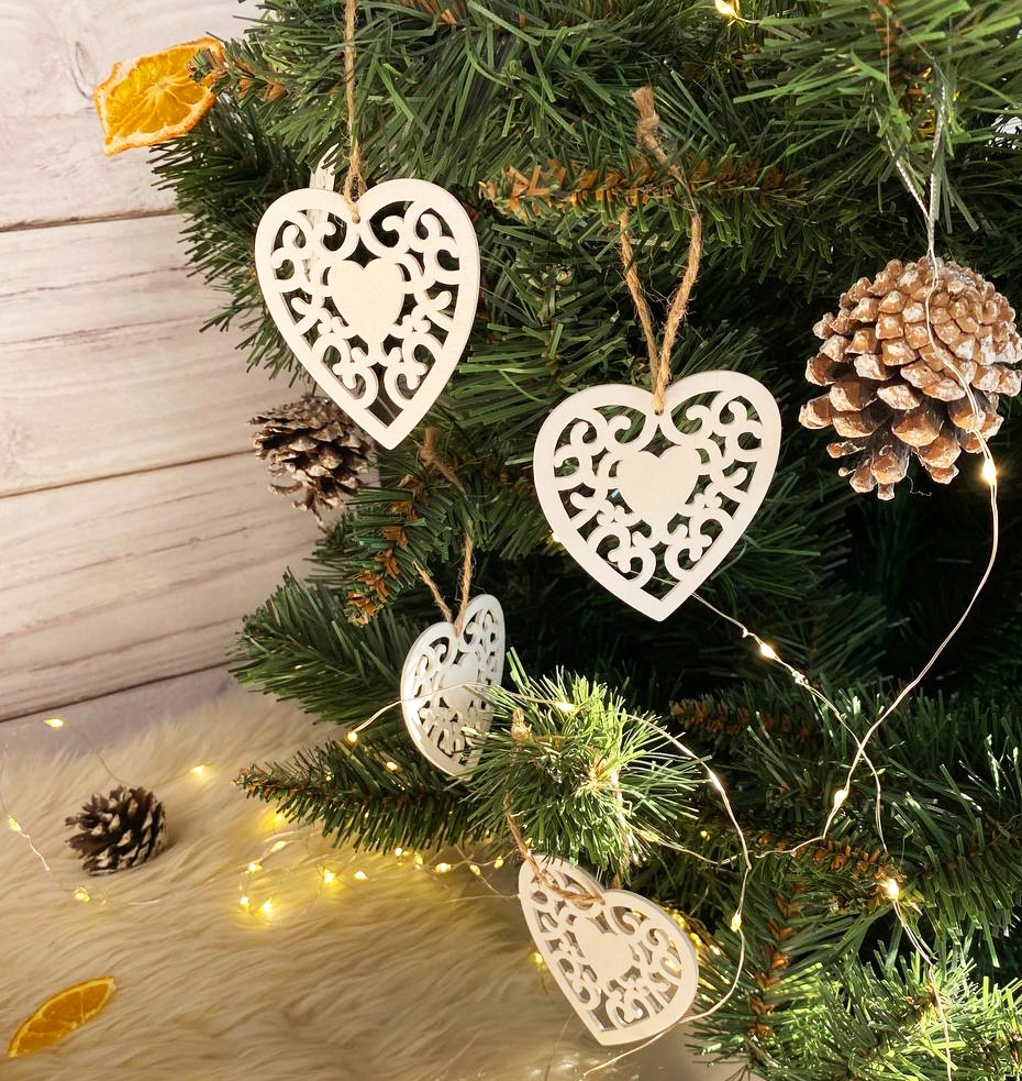 DREWNIANE BOMBKI ZAWIESZKI NA CHOINKĘ OZDOBY 6 szt Marka Ultimar