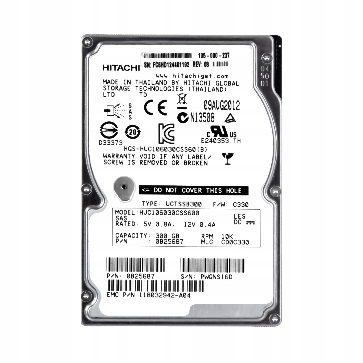 Emc 118032942-A04 300GB 10K SAS-2 HUC109030CSS600