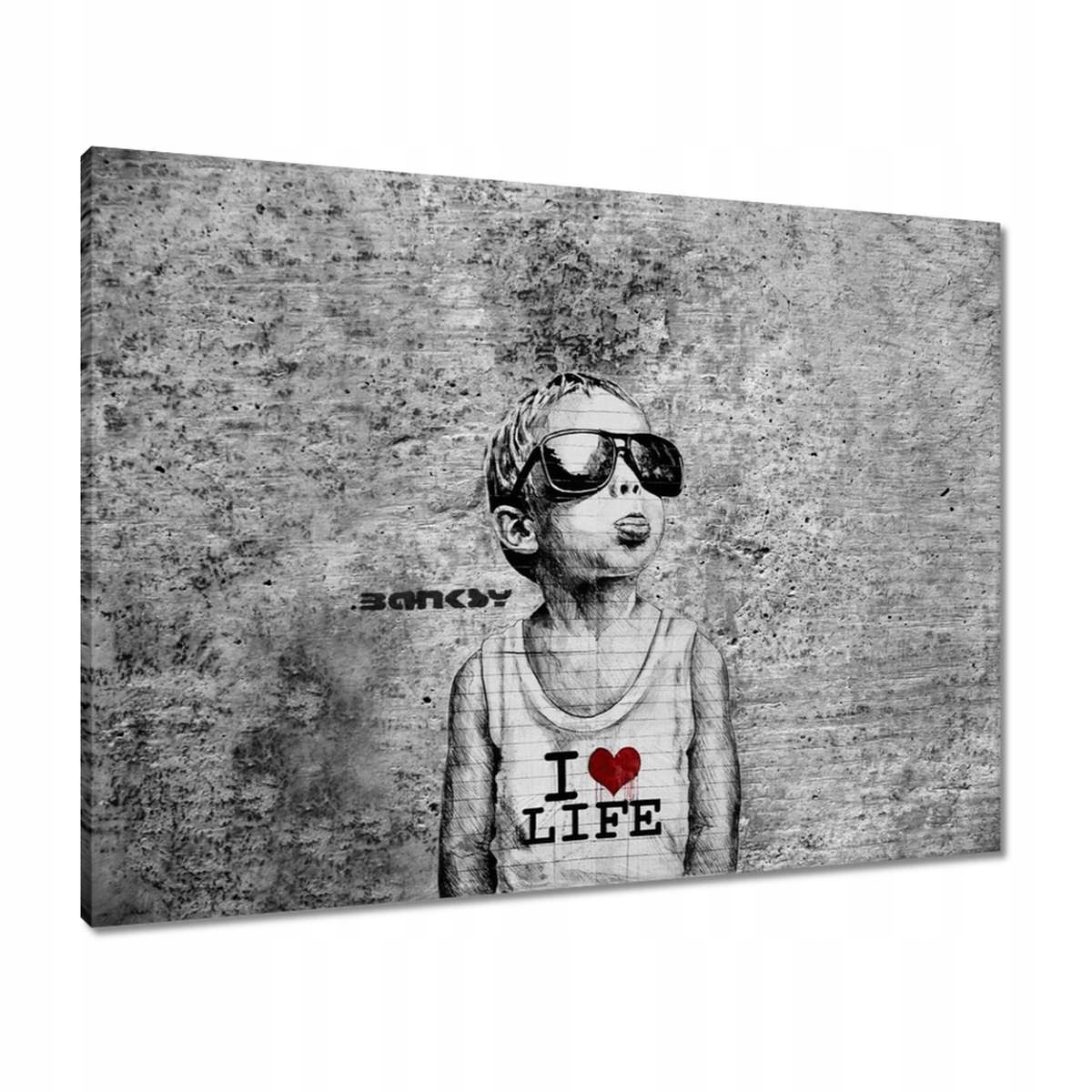 Obrazy 80x60 I love life Banksy