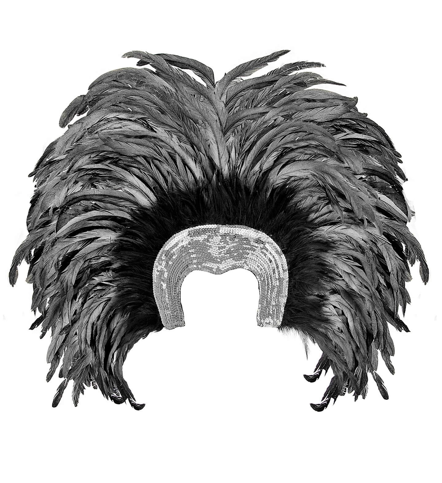 Brazilská čelenka z peří Rio stříbrná