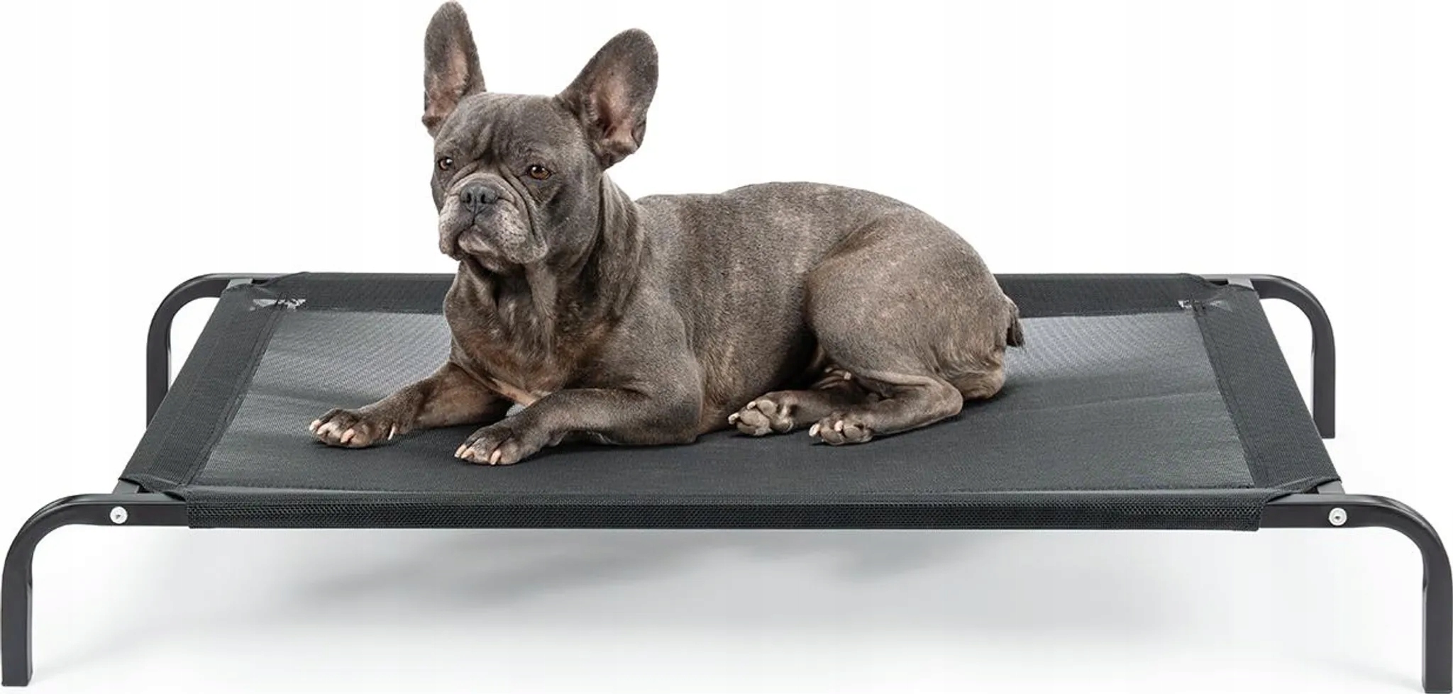 Levně Pelíšek postel pro psa 100x66 cm Zahradní lehátko Prodyšné Černá