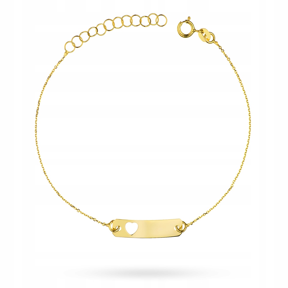 

Złota Bransoletka Z Blaszką I Sercem 333 + Grawer