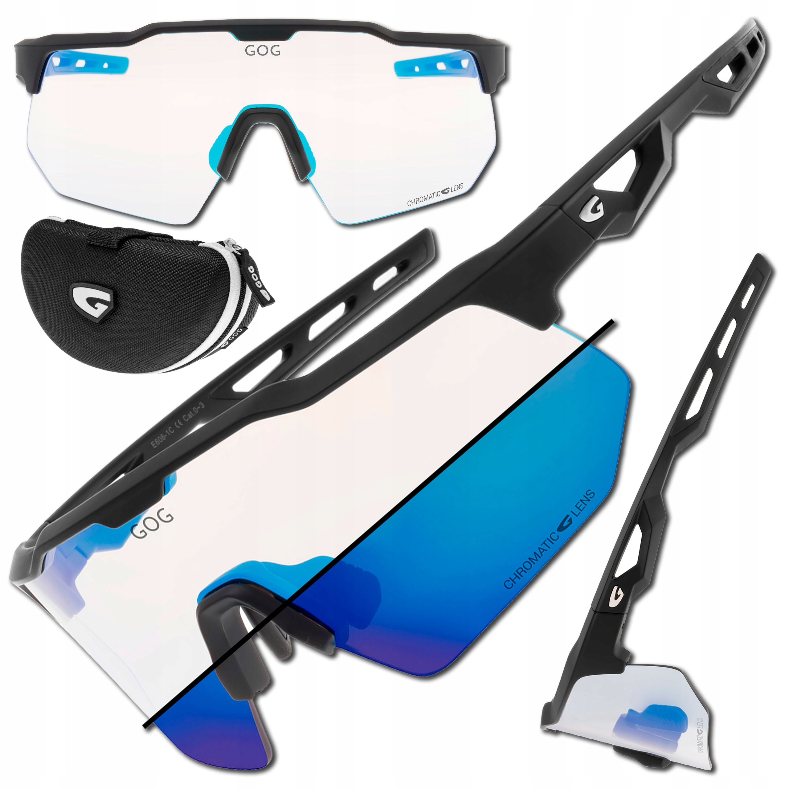 Sportovní Cyklistické Brýle Gog Loki E606-1C Velké Sklo S Fotochromem C. 0-3