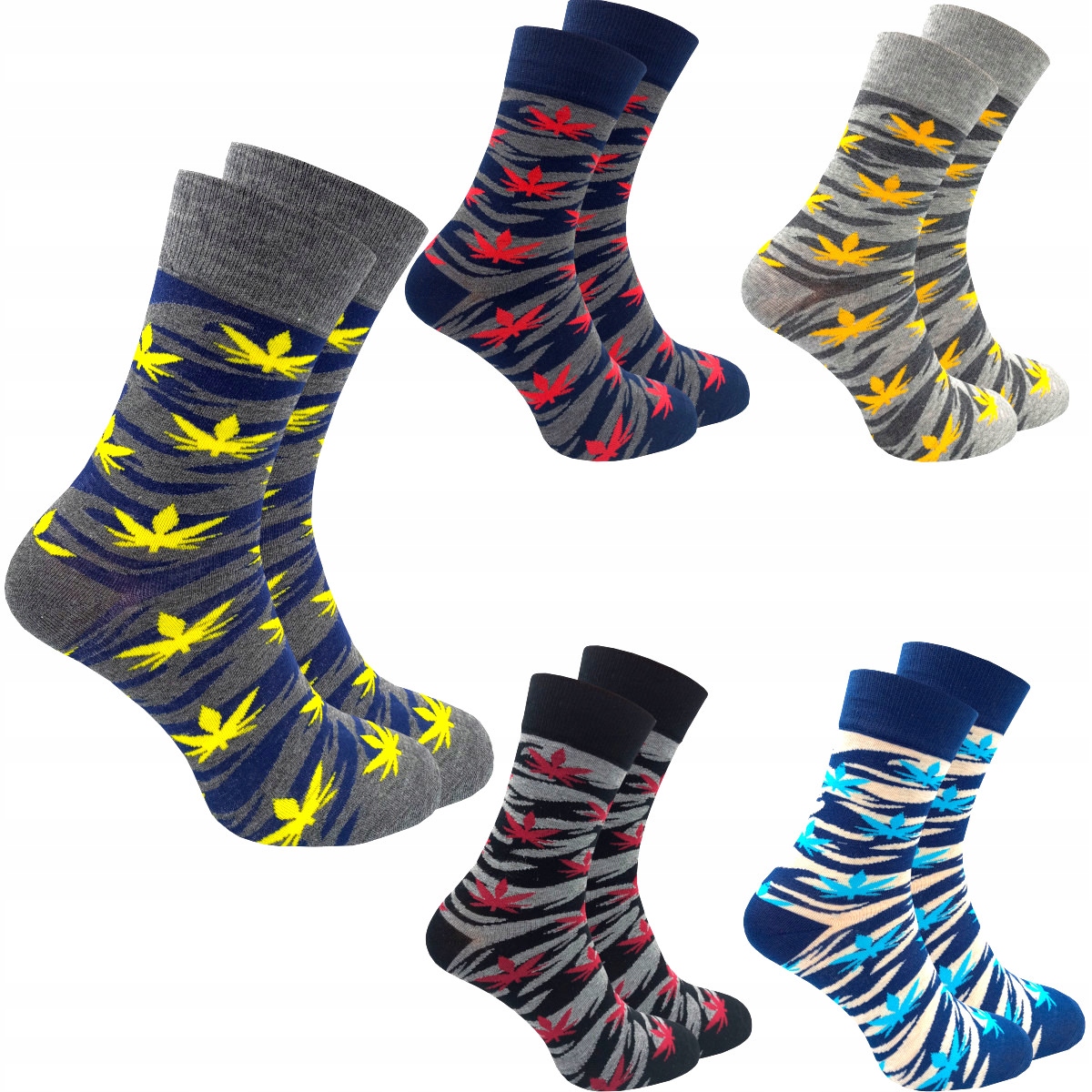 

Skarpety Męskie Wysokie Śmieszne Bawełna 5PAK