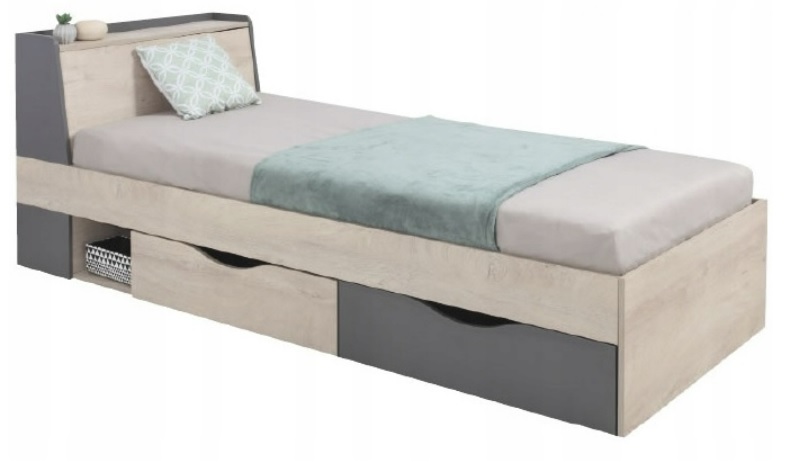 łóżko 90 pojedyncze szufladami młodzieży Delta 14