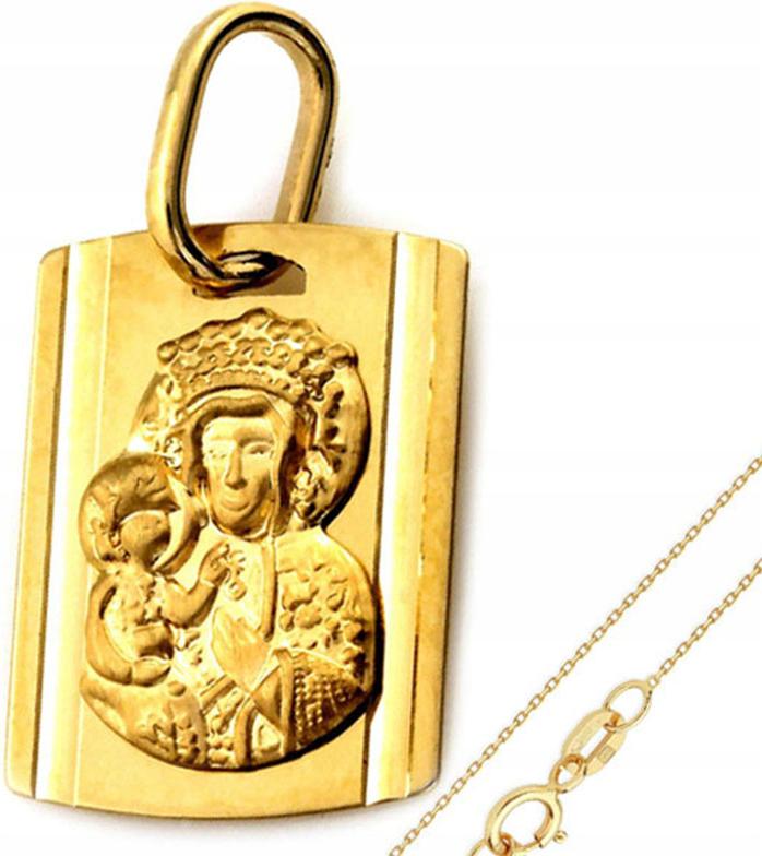 Zlatý komplet šperků 585 Matka Boží křest sada jako dárek 14kt